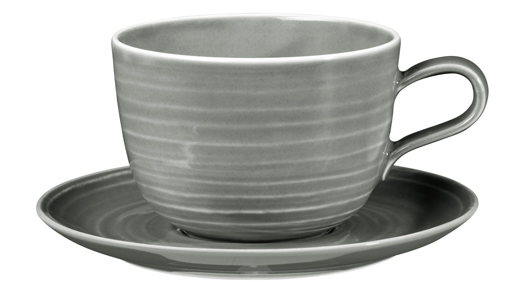 Seltmann Weiden Becher Seltmann Weiden Terra Perlgrau Milchkaffeeobertasse 0,38 l, Porzellan