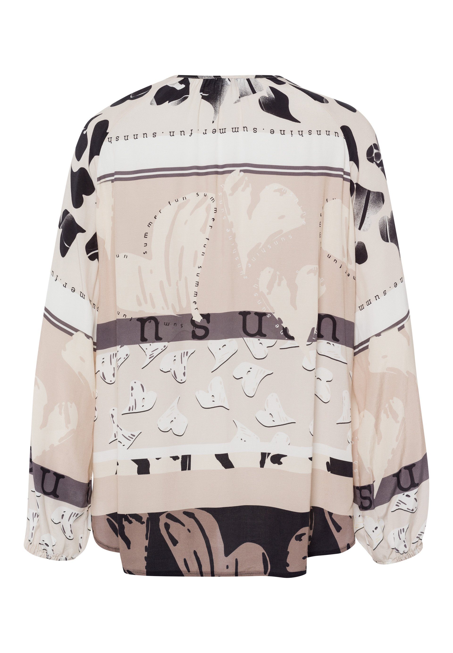 TUZZI Langarmbluse Schlupfbluse NATURAL SHADES in spannendem Mustermi