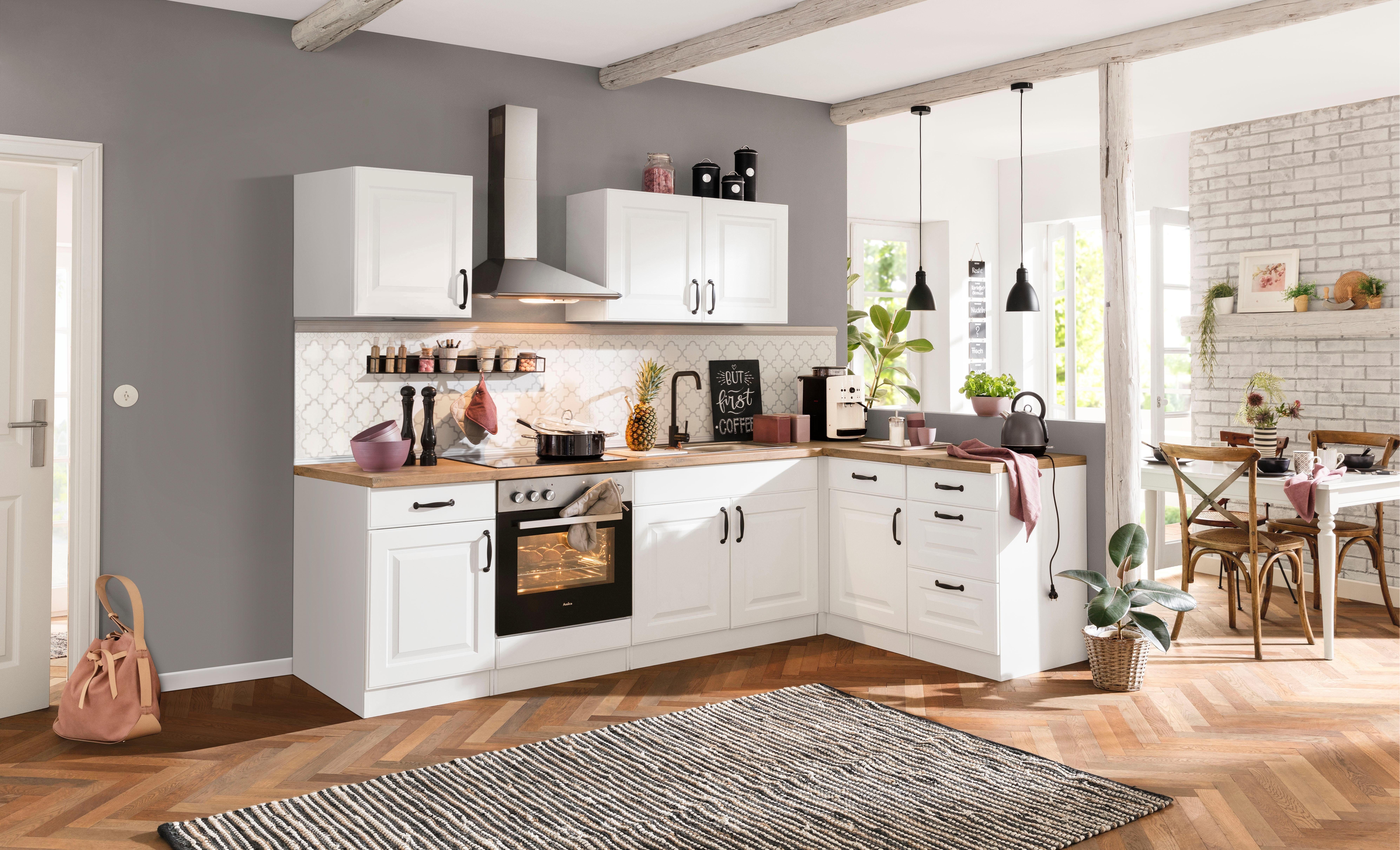 wiho Küchen Küchenzeile Erla, mit E-Geräten, Breite 210 cm