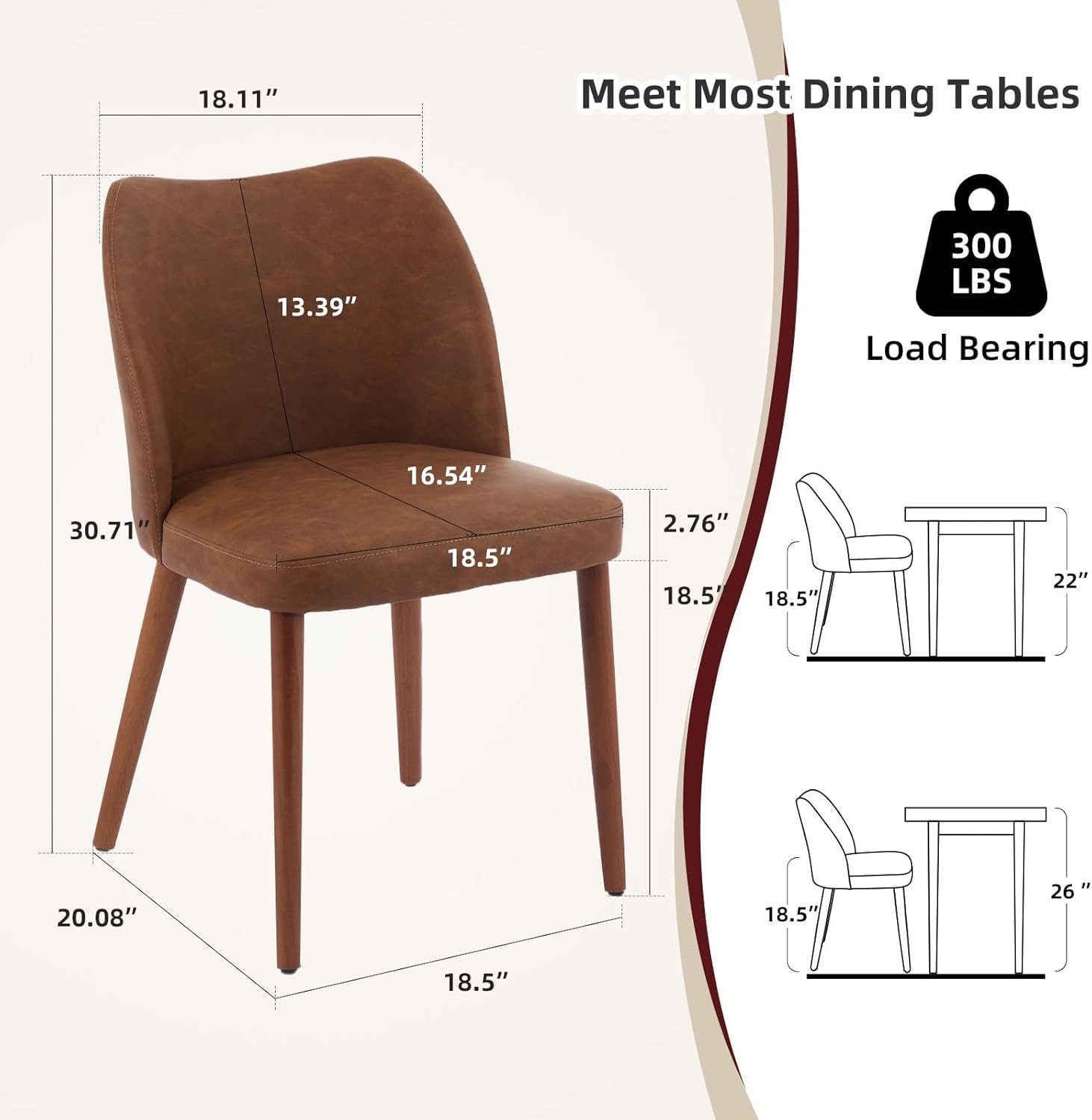 GarveeMore Esszimmerstuhl 2er-Set,Leinen gepolsterter Esszimmerstuhl mit Ho günstig online kaufen