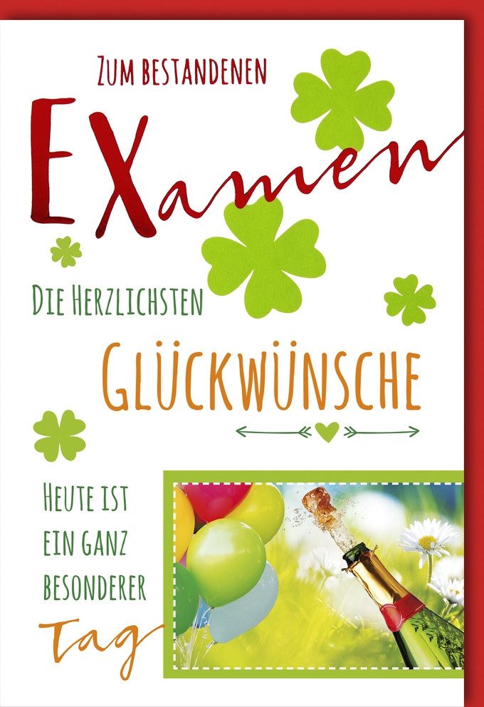 Verlag Dominique Grußkarten A Examen Glückwunschkarte im Format 11