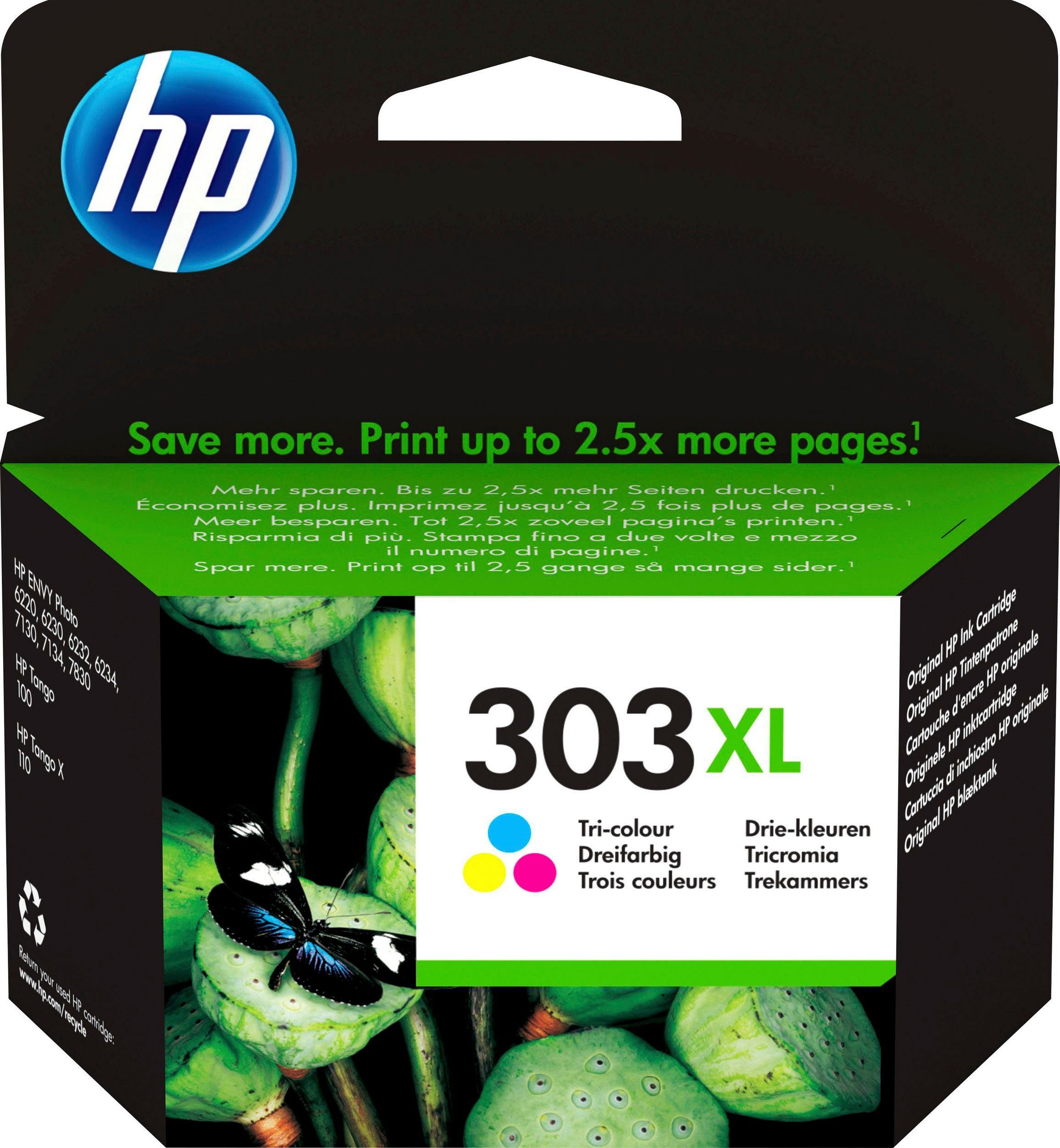 HP 303XL Tintenpatrone (1-tlg., original Druckerpatrone 303 cyan/magenta/gelb XL)