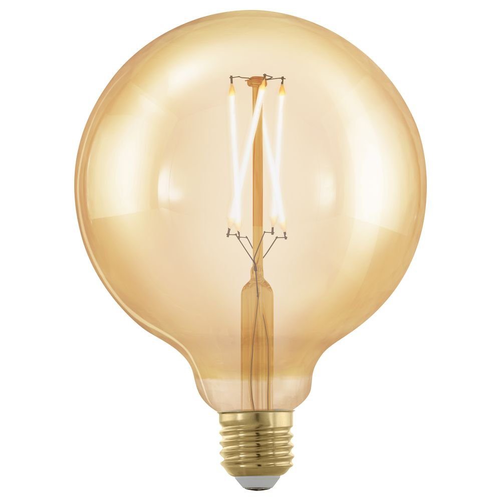 EGLO LED-Leuchtmittel LED Leuchtmittel E27, 4W, Globe G125, Amber - Vintage, 320lm, dimmbar, n.v, 1700