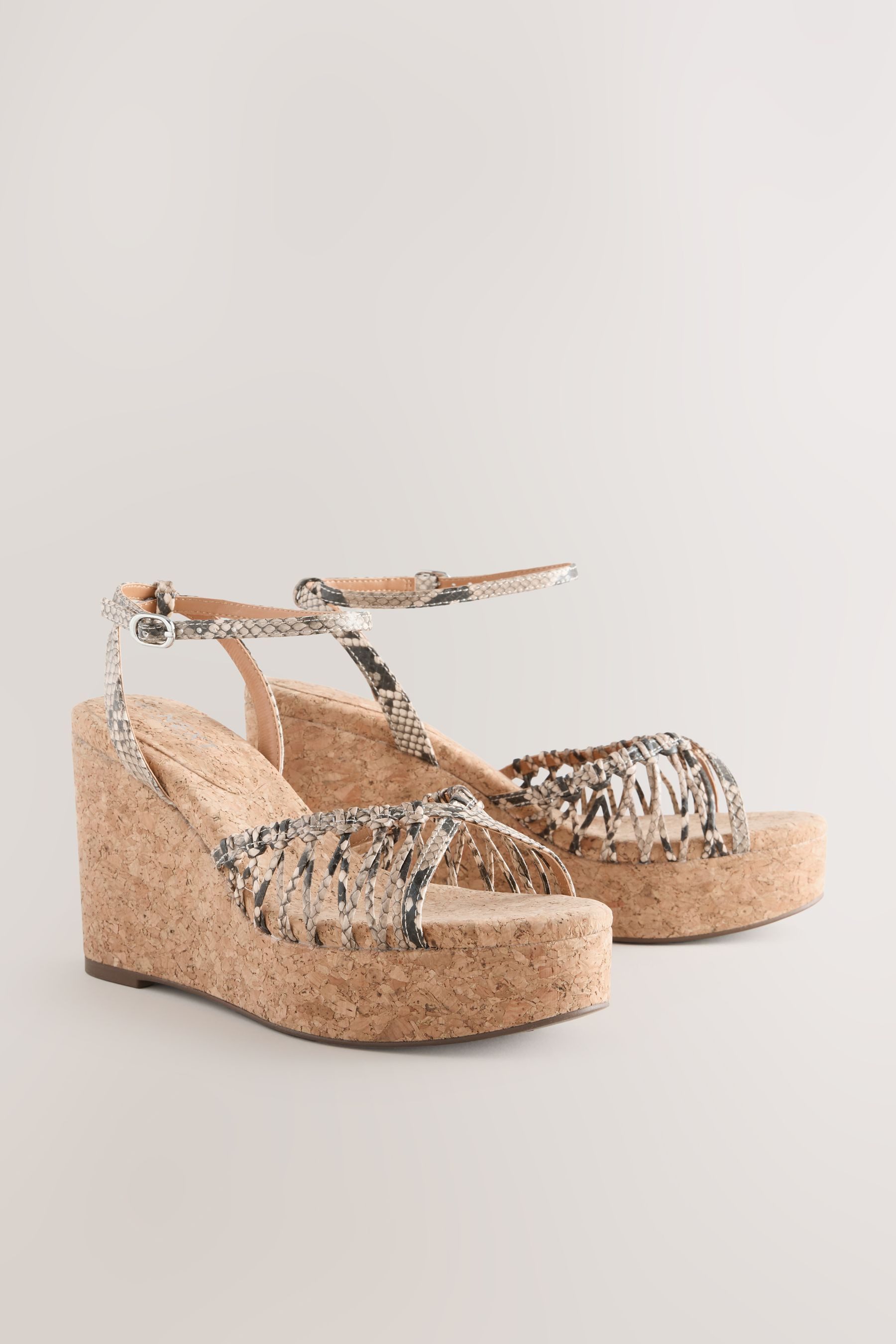 Next Forever Comfort® runde, hohe Kork-Wedges Keilsandalette