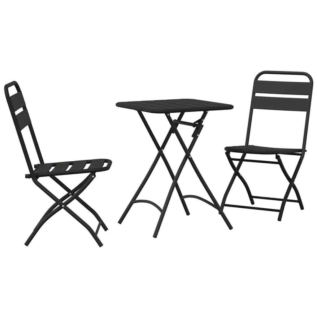 Gartenlounge-Set Bistrogarnitur 3 stk. Anthrazit Stahl