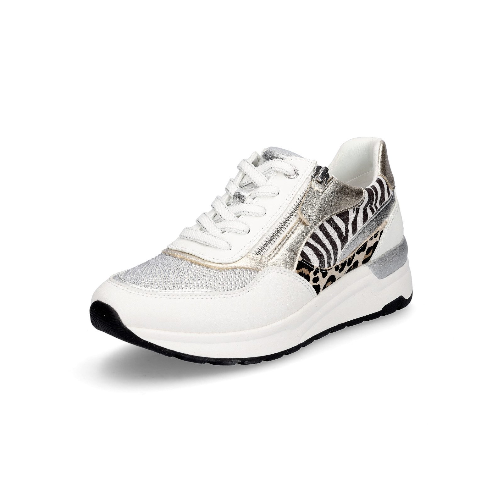 Marco Tozzi Damen Sneaker weiß Animal Print Sneaker