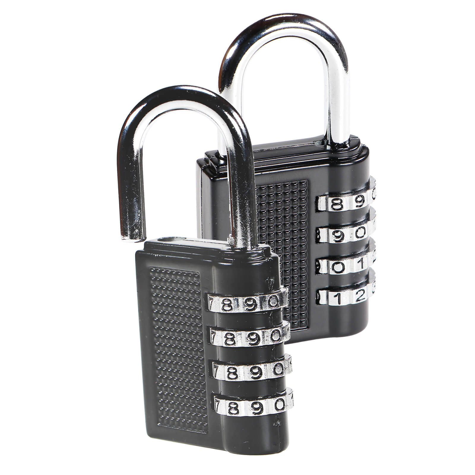 Easy Work Vorhängeschloss 2er Set Zahlenvorhangschloss mit 4-stelliger Zahlenkombination