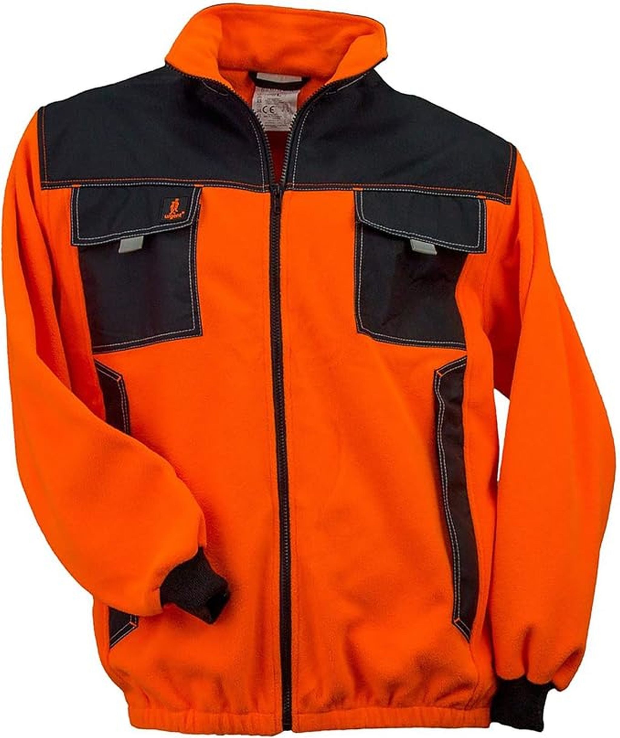 Urgent Arbeitsjacke URG-POLAR O Warnschutz Fleecejacke 300 g/m² – Orange/Schwarz