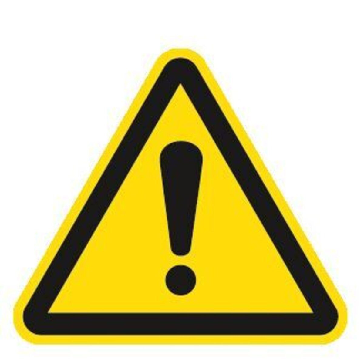 MOEDEL Hinweisschild Allgemeines Warnzeichen ISO 7010 Folie selbstklebend 10 cm Seitenlänge