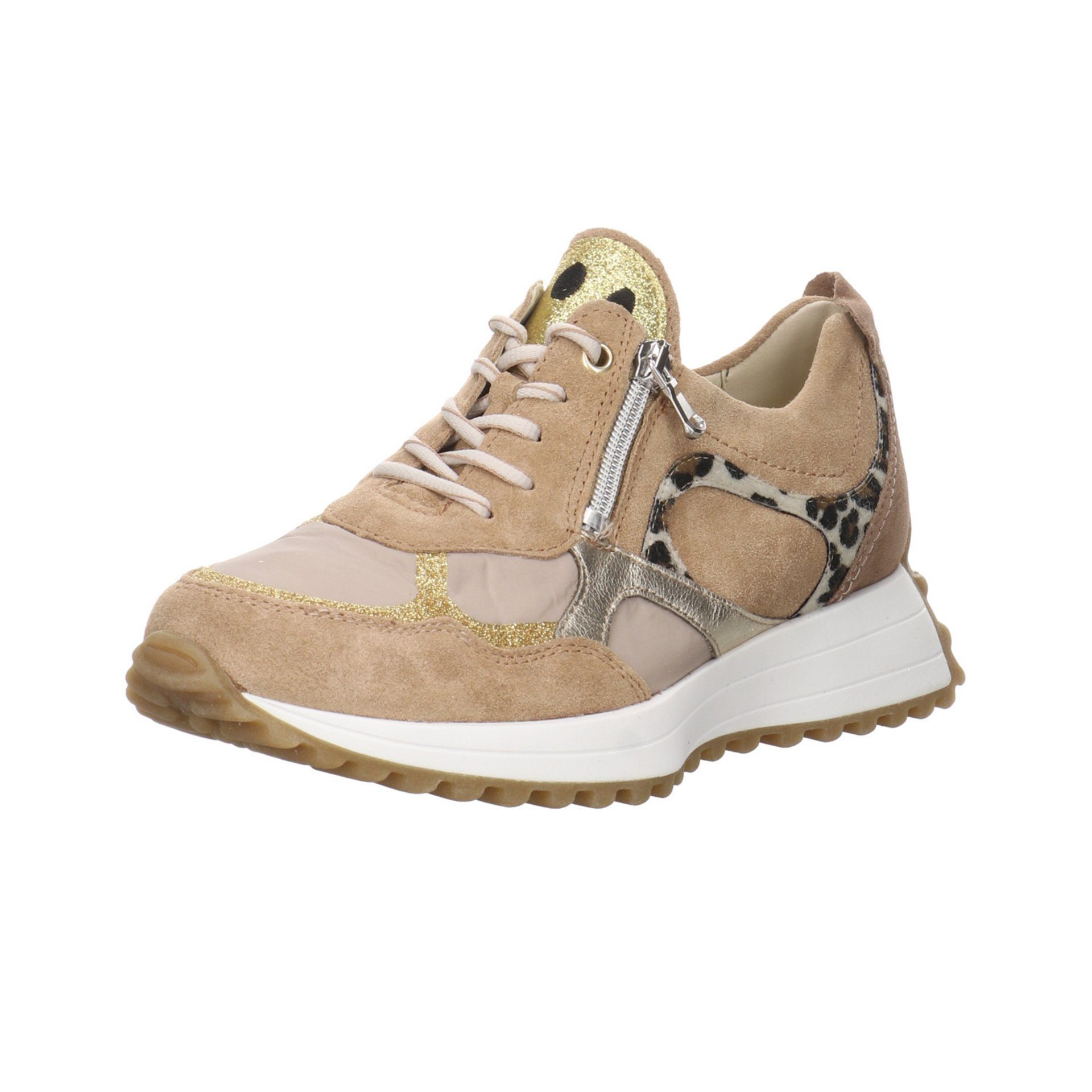 Waldläufer Damen Sneaker Schuhe Pinky Sneaker Sneaker Leder-/Textilkombination toffee