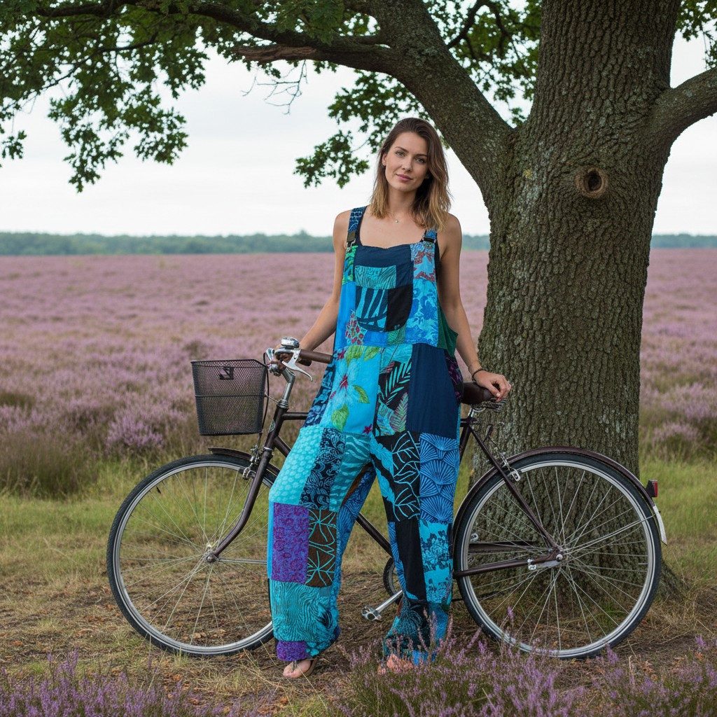 Guru-Shop Relaxhose Patchwork Latzhose, upcycling Sommerjumpsuite -.. alter günstig online kaufen