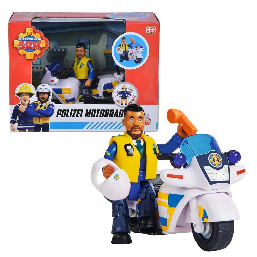 Polizei Motorrad Dickie Toys Police Fahrerfigur Motorrad Pplizist Spielzeug 