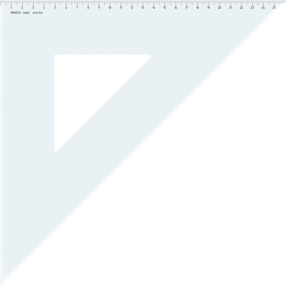 ARISTO Geodreieck Dreieck 45 Grad mit Facette Acryl 368mm transparent