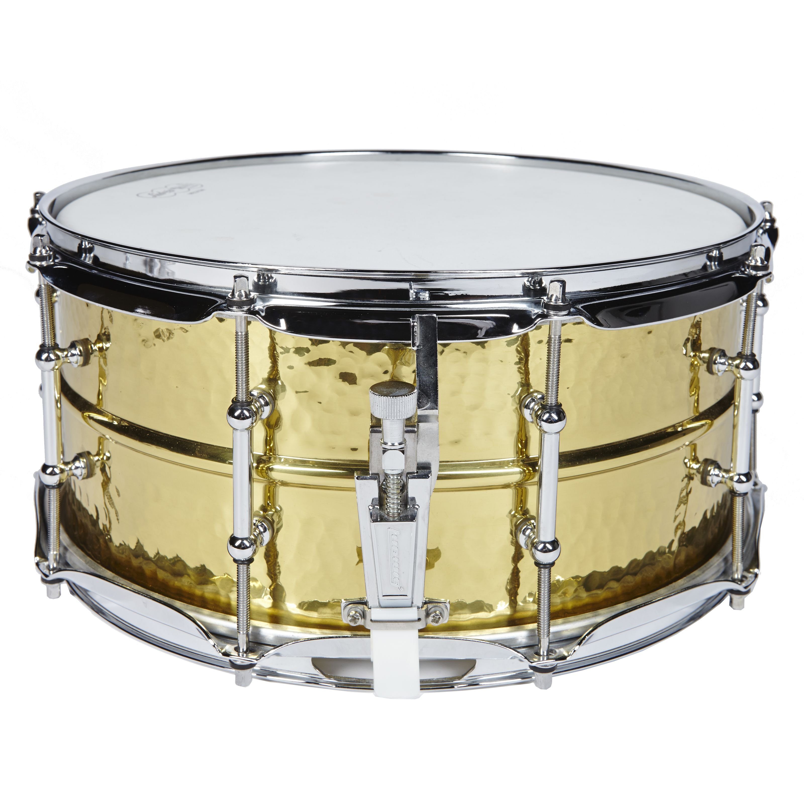 Ludwig Snare Drum, Schlagzeuge, Snare Drums, Hammered Brass Snare LB422BKT, 14"x6,5" - Snare Drum