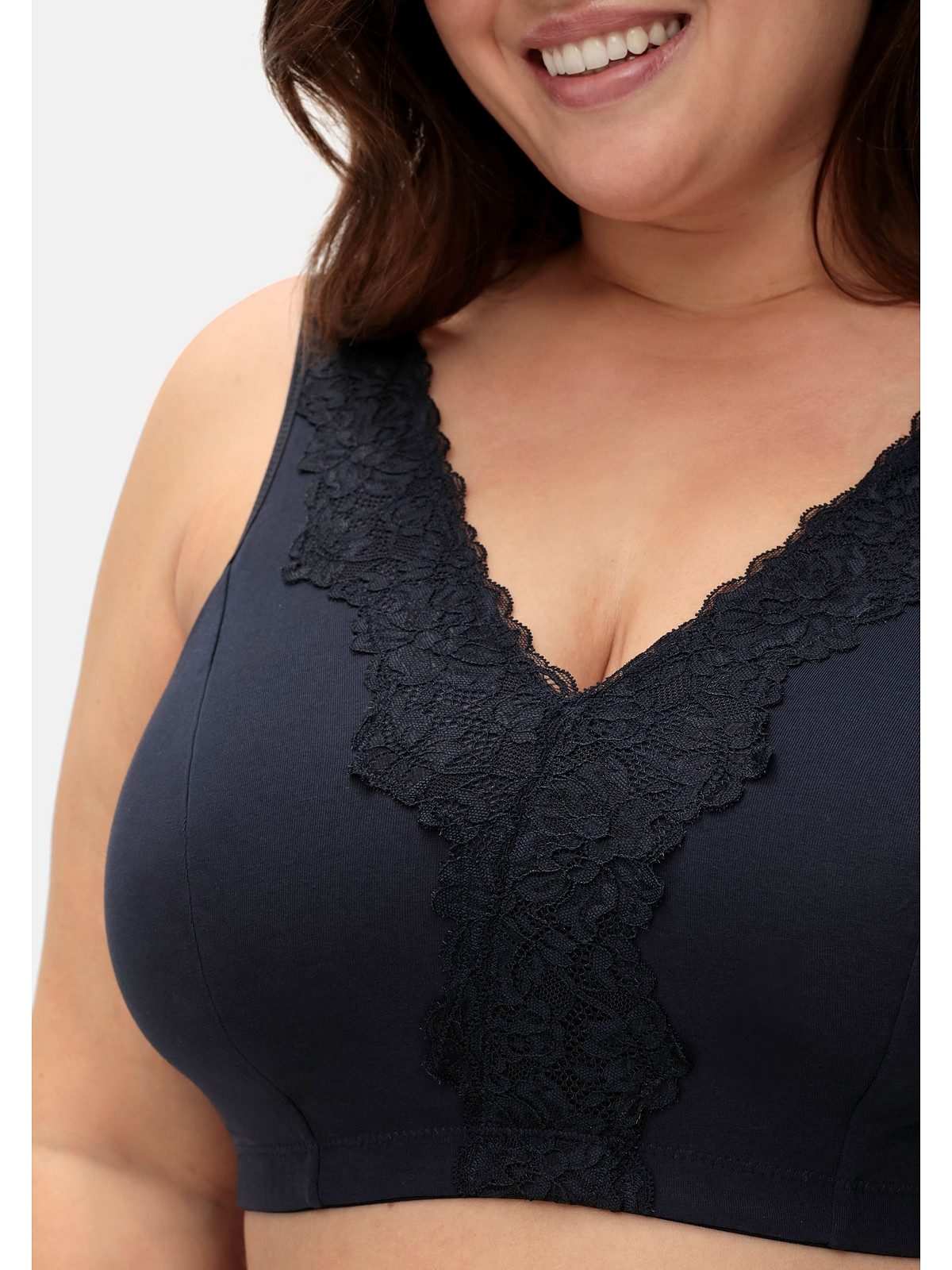 Sheego Bügelloser BH Große Größen in Bustier-Form, mit Spitzenborte