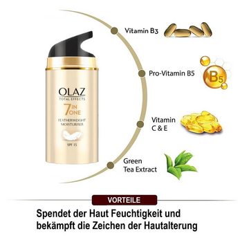 OLAZ Tagescreme Total Effects 7 in One Ultra leichte feuchtigkeitsspendende Tagescreme 15ml - 2er Pack