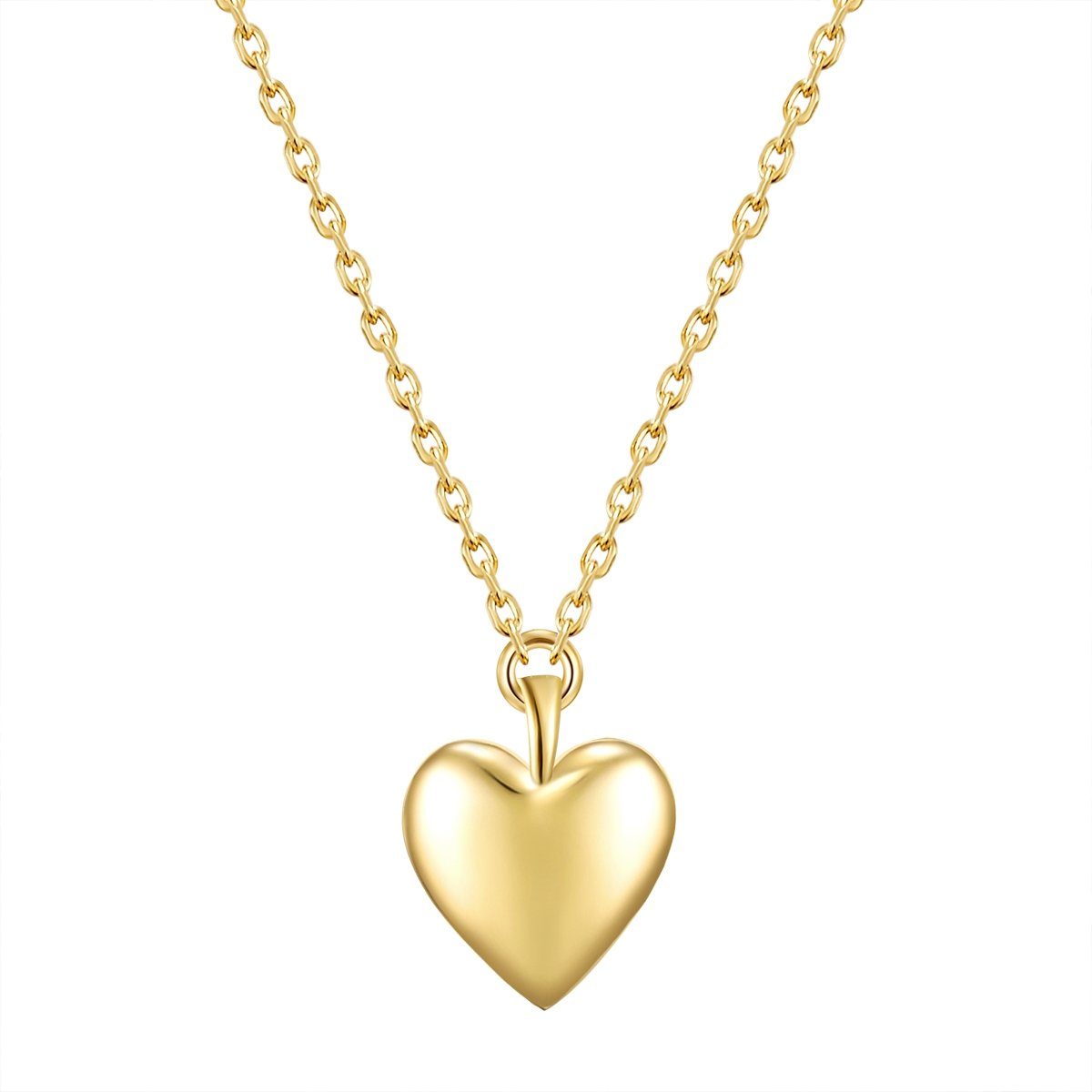 Glanzstücke München Silberkette Herz gelbgold, Kette mit Anhänger Sterling günstig online kaufen