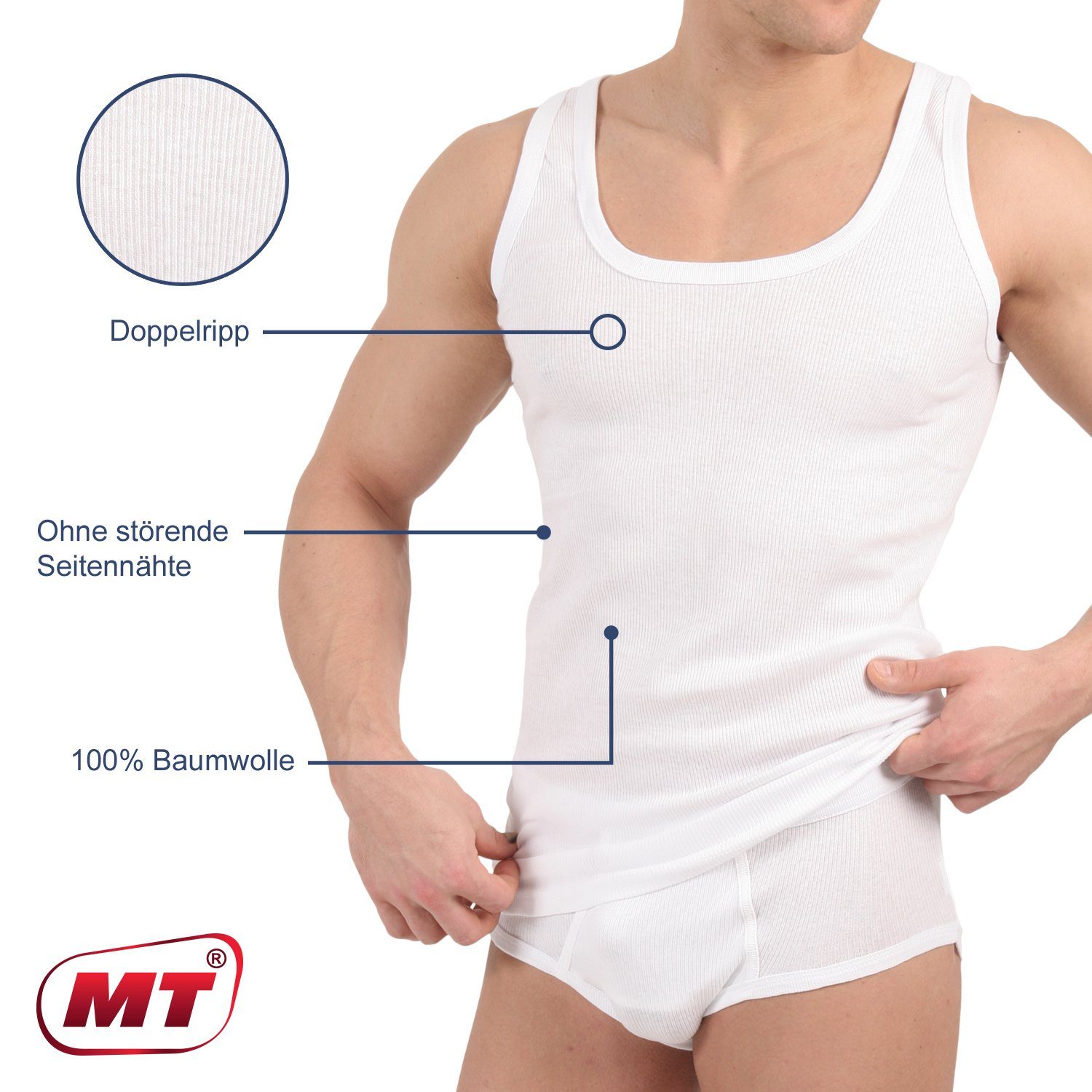 MT Achselhemd Herren Baumwoll Unterhemd Classic günstig online kaufen