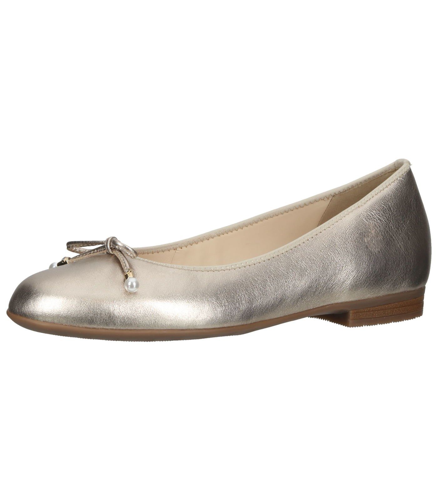 Glattleder Ara Ballerina Platin Ballerinas