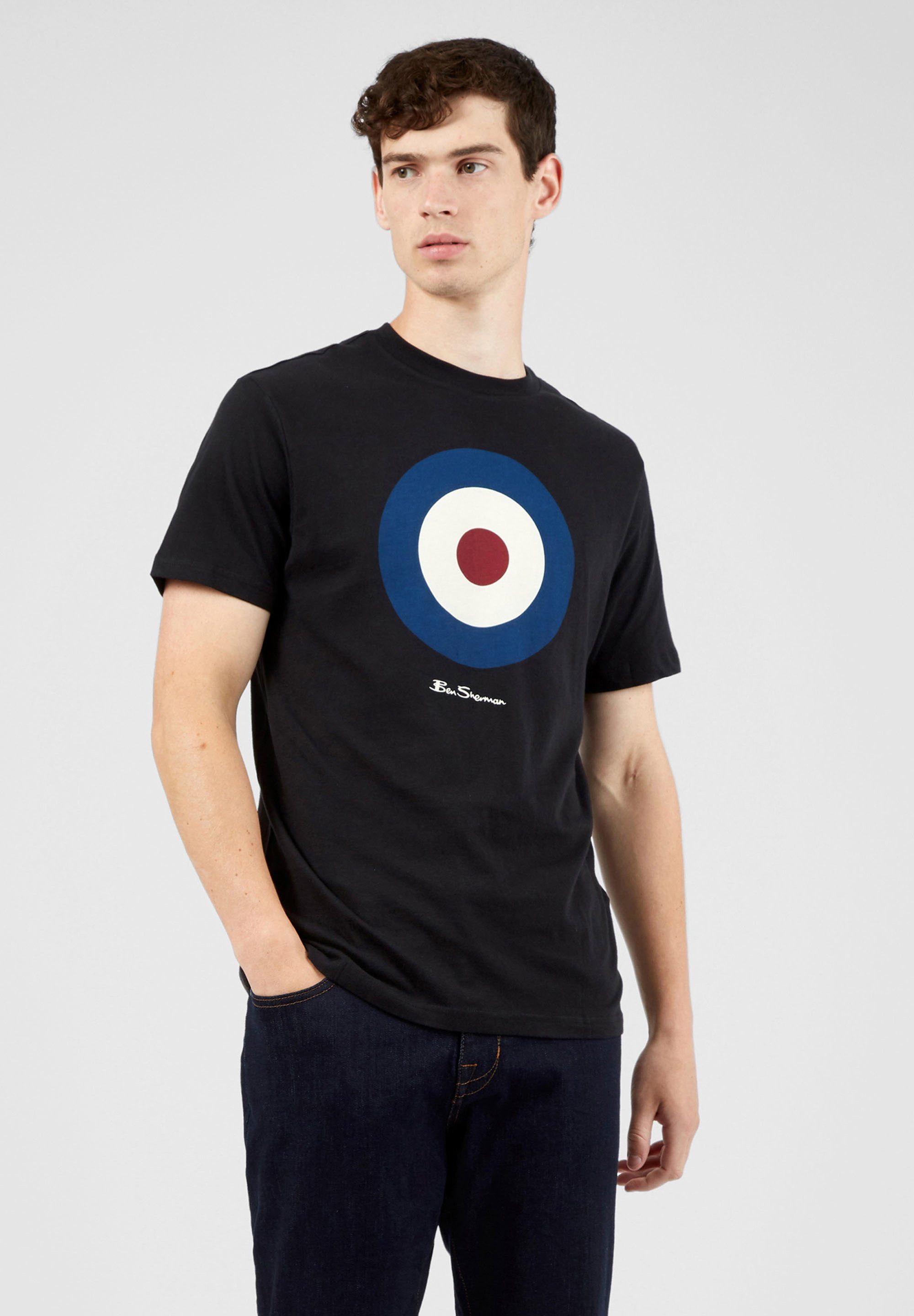 Ben Sherman T-Shirt Signature Target Tee Grafisch bedrucktes T-Shirt schwarz