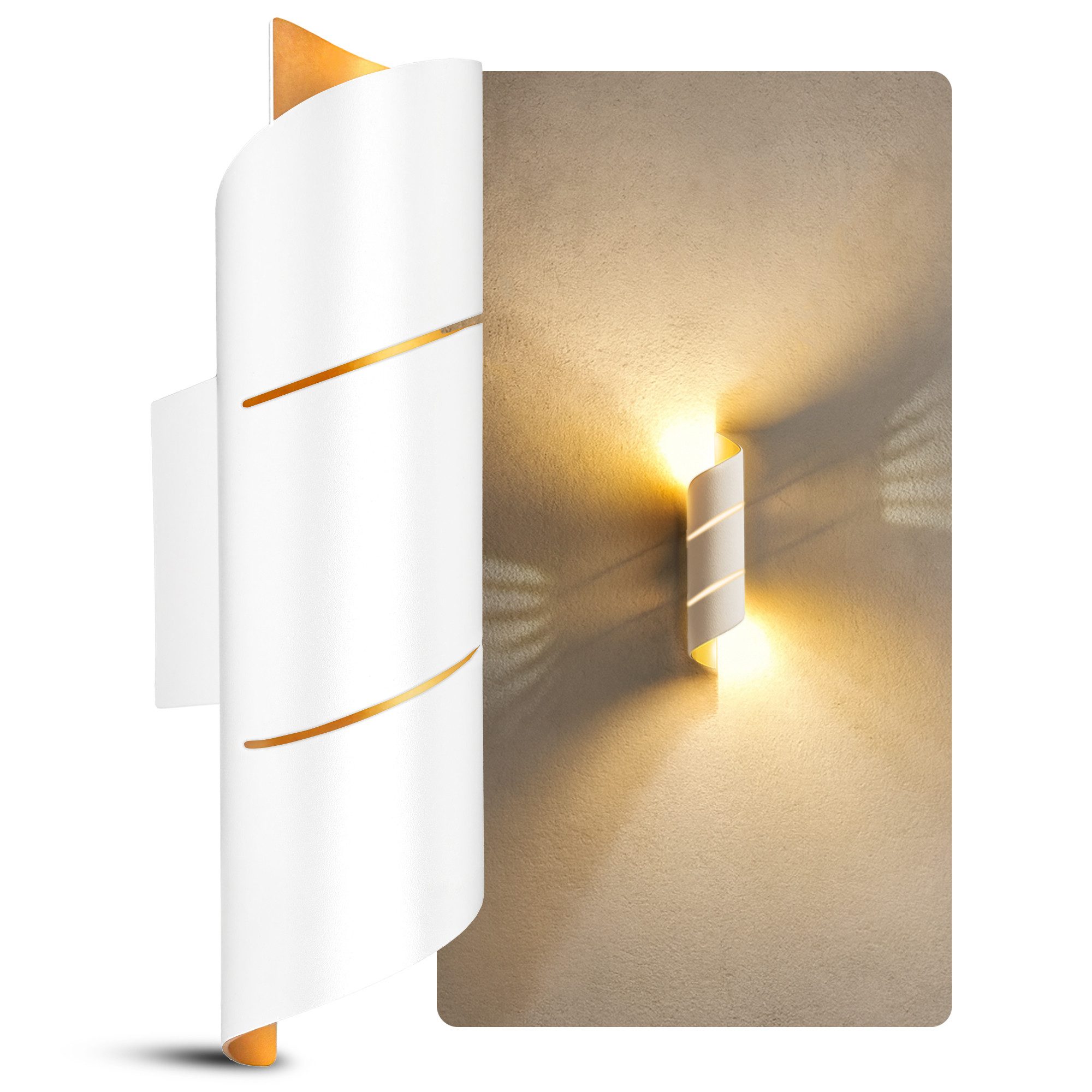 SSC-LUXon LED Wandleuchte VYRA LINE Wandleuchte Up & Down inkl. G9 LED 3W warmweiß Wandstrahler, Warmweiß