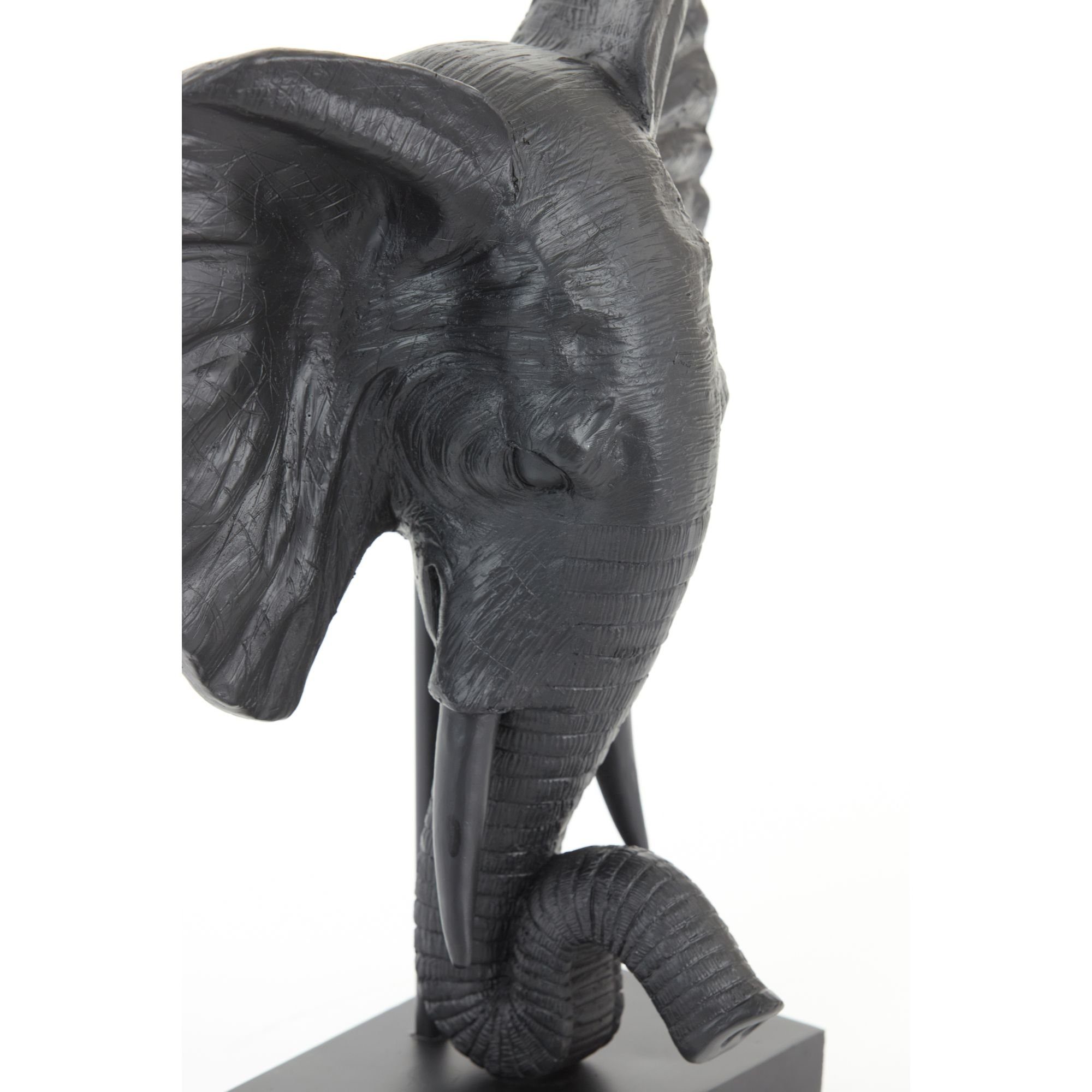 - Living Light Elephant Dekoobjekt Ornament Schwarz & - 30x15x35.5cm