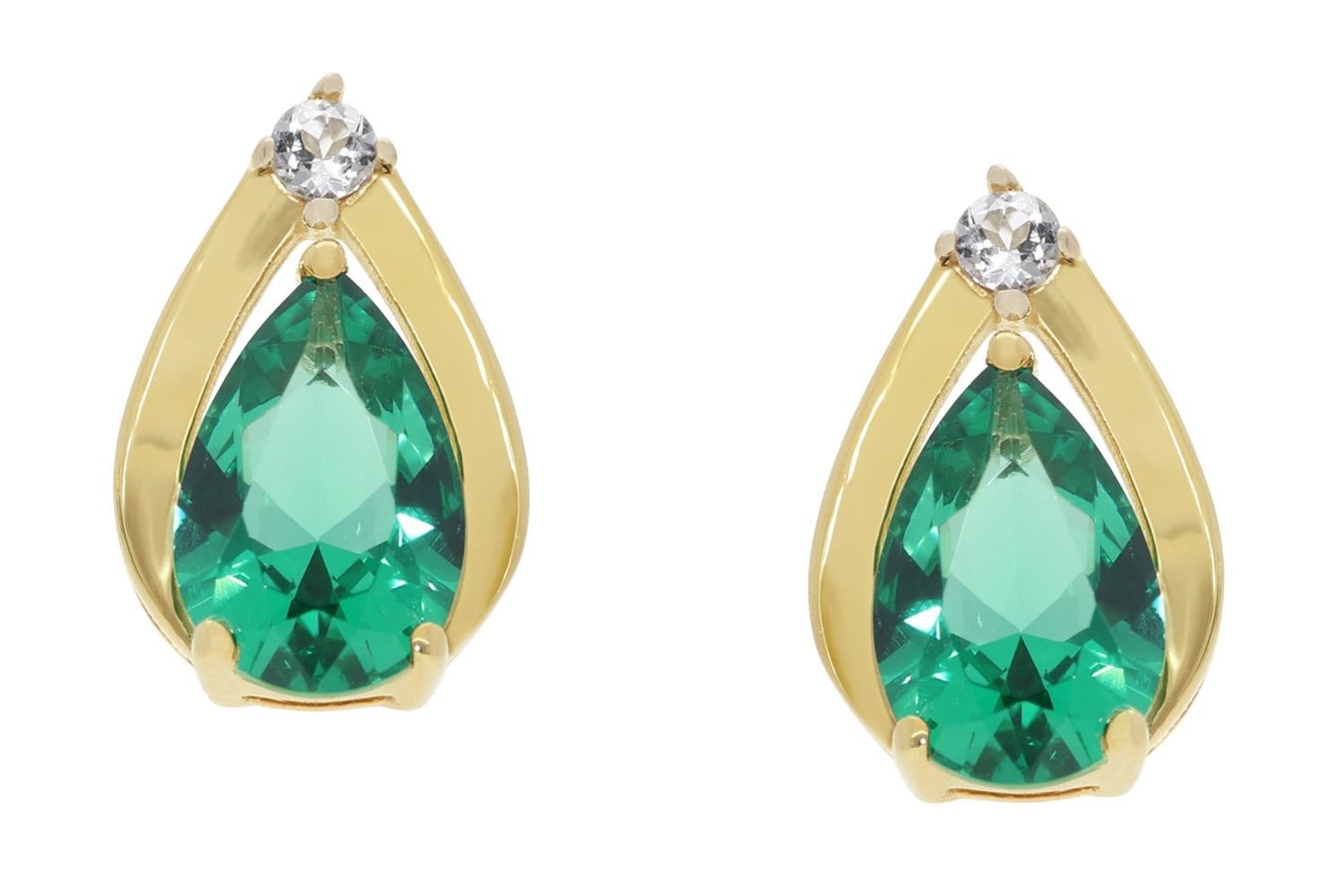 trendor Paar Ohrstecker Damen-Gold 333 / 8K Smaragd günstig online kaufen