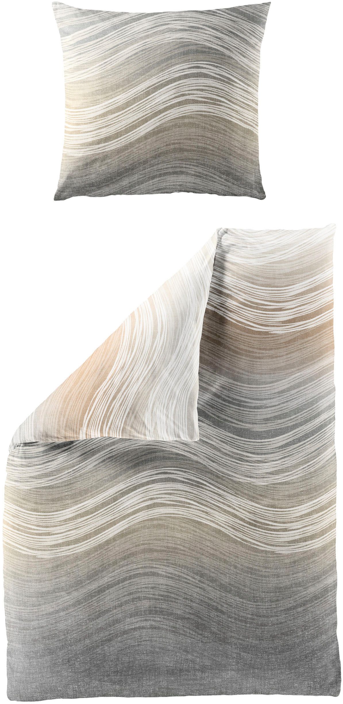 BIERBAUM Bettwäsche 4061, Satin, 2 teilig, Mako-Satin, 100 % Baumwolle, pflegeleicht