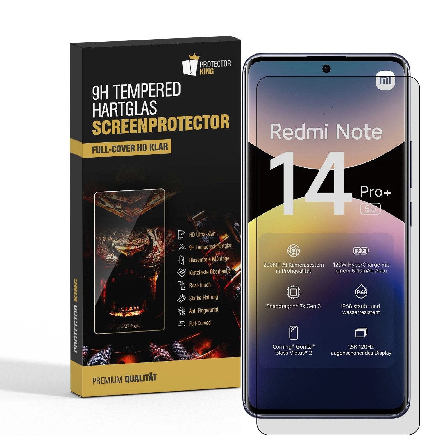 Displayschutzfolie 4x 9H Panzerglas HD klar Tempered Glass Displayschutz Screen-Protector