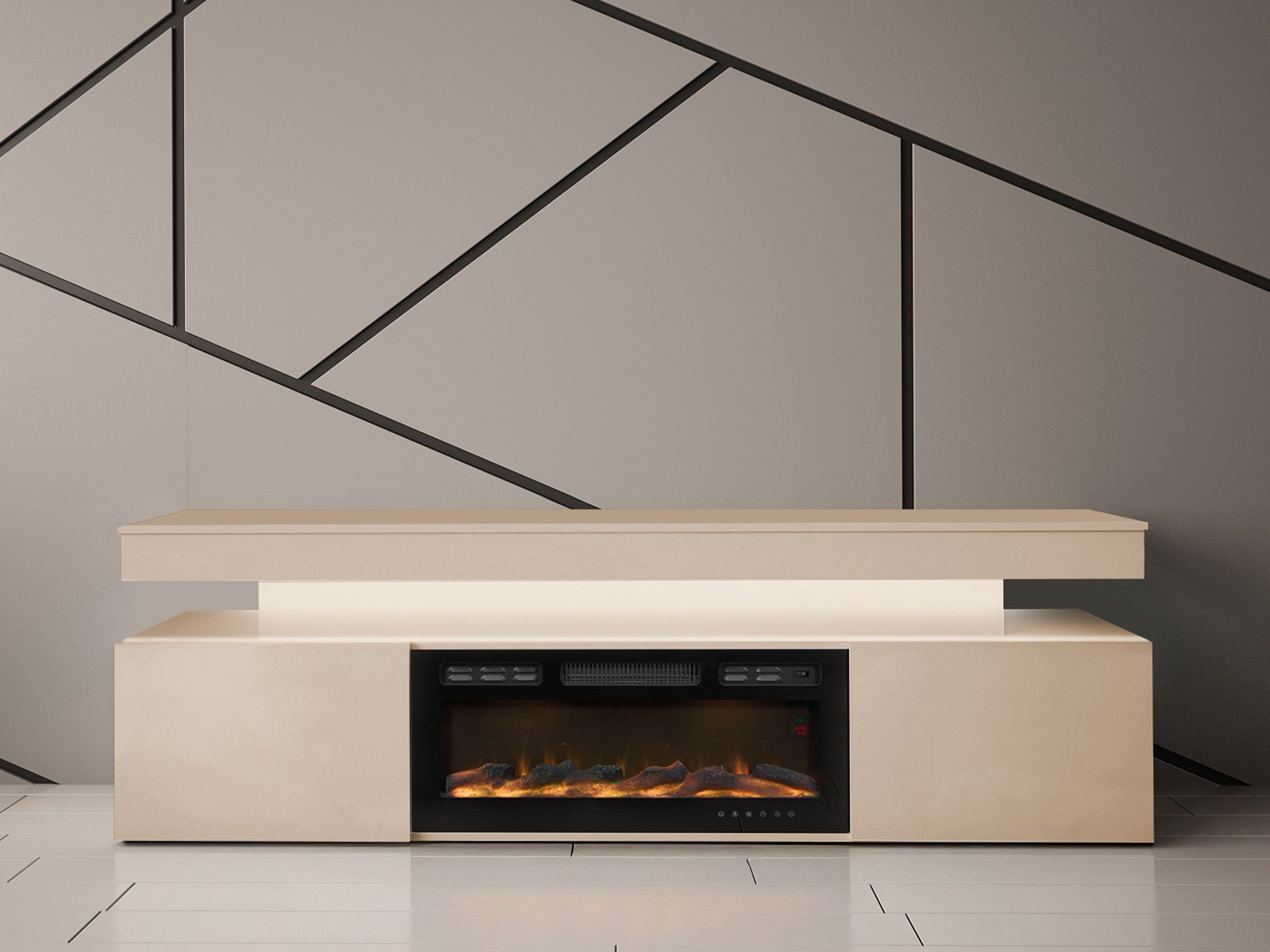 MIRJAN24 TV-Schrank EF 2D Glossa Bis mit Kamin (mit zwei Drehtüren) Realist günstig online kaufen