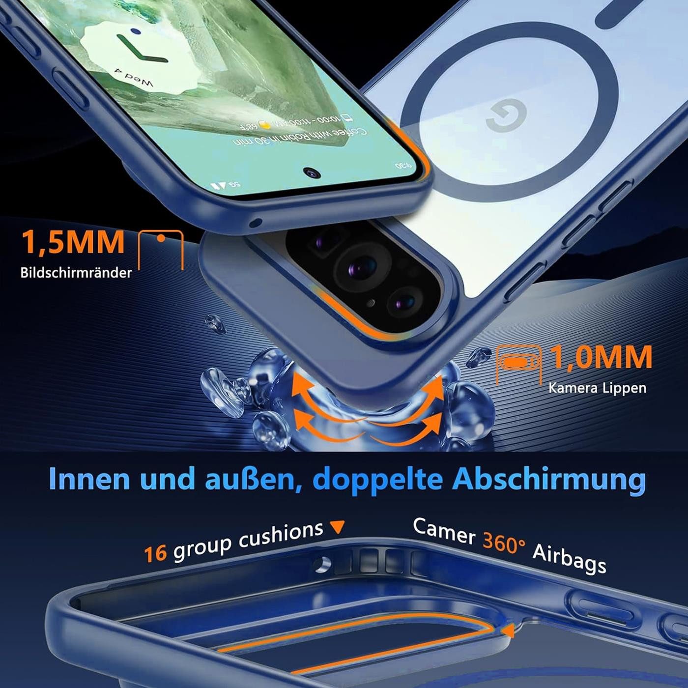 CoolGadget Handyhülle Magnet-Hülle für Pixel 10 Schutzhülle magnetisch 6,3 Zoll, Hülle Matt Stoßfest kompatibel mit QI-Laden Zubehör Kameraschutz Case