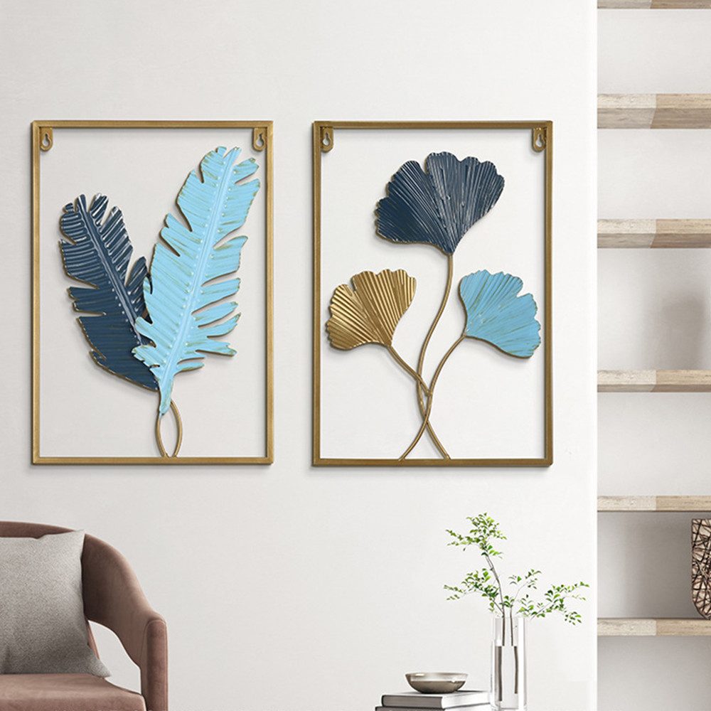 TUWENA Wanddekoobjekt 3er Set Gold Wanddeko Metall Moderne Wandornament Heimdekoration (3 St) – Bild 5 von 5