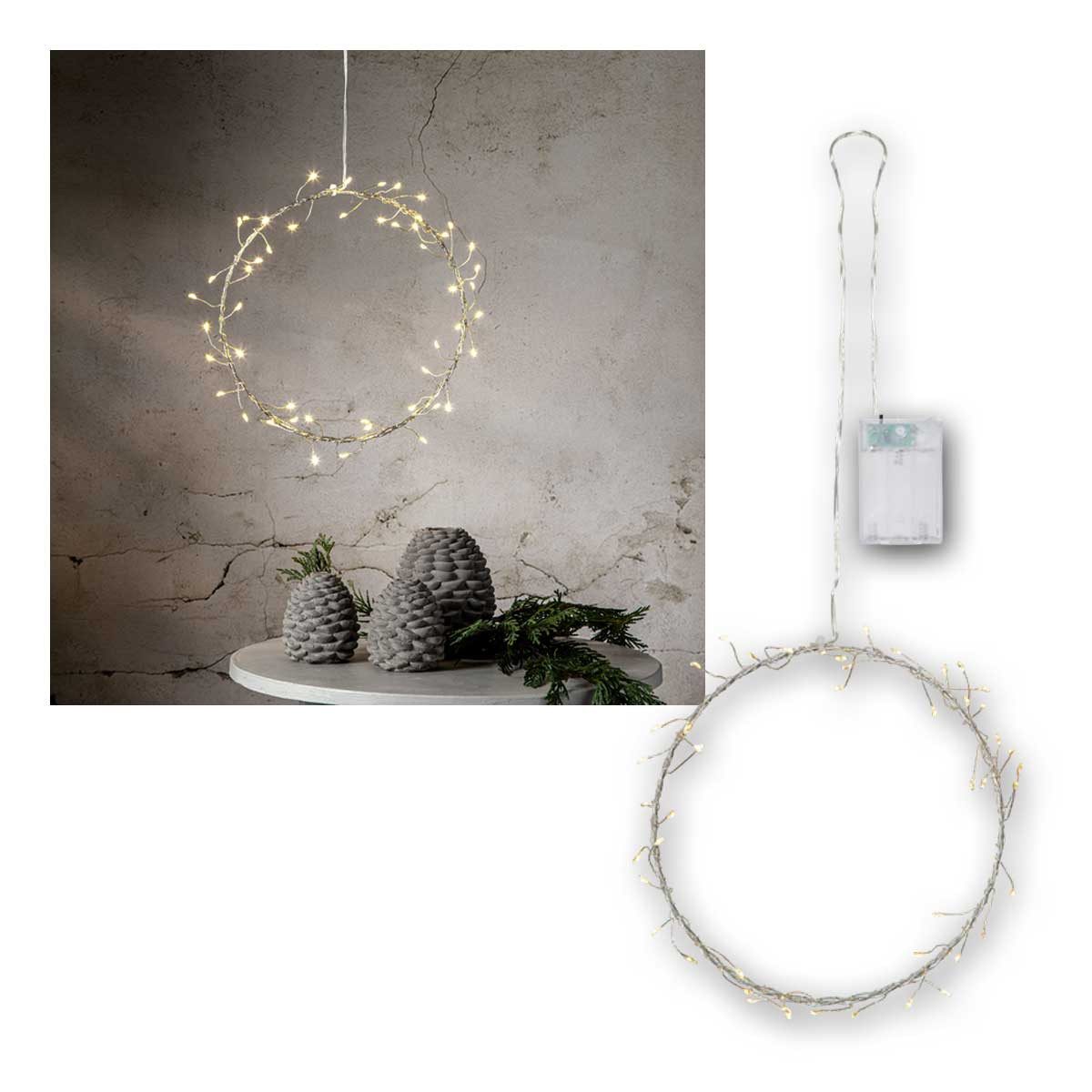 STAR TRADING LED Fensterleuchter Fensterhänger POPPY Ø20cm Ring, 50 LED warmweiß, warmweiß