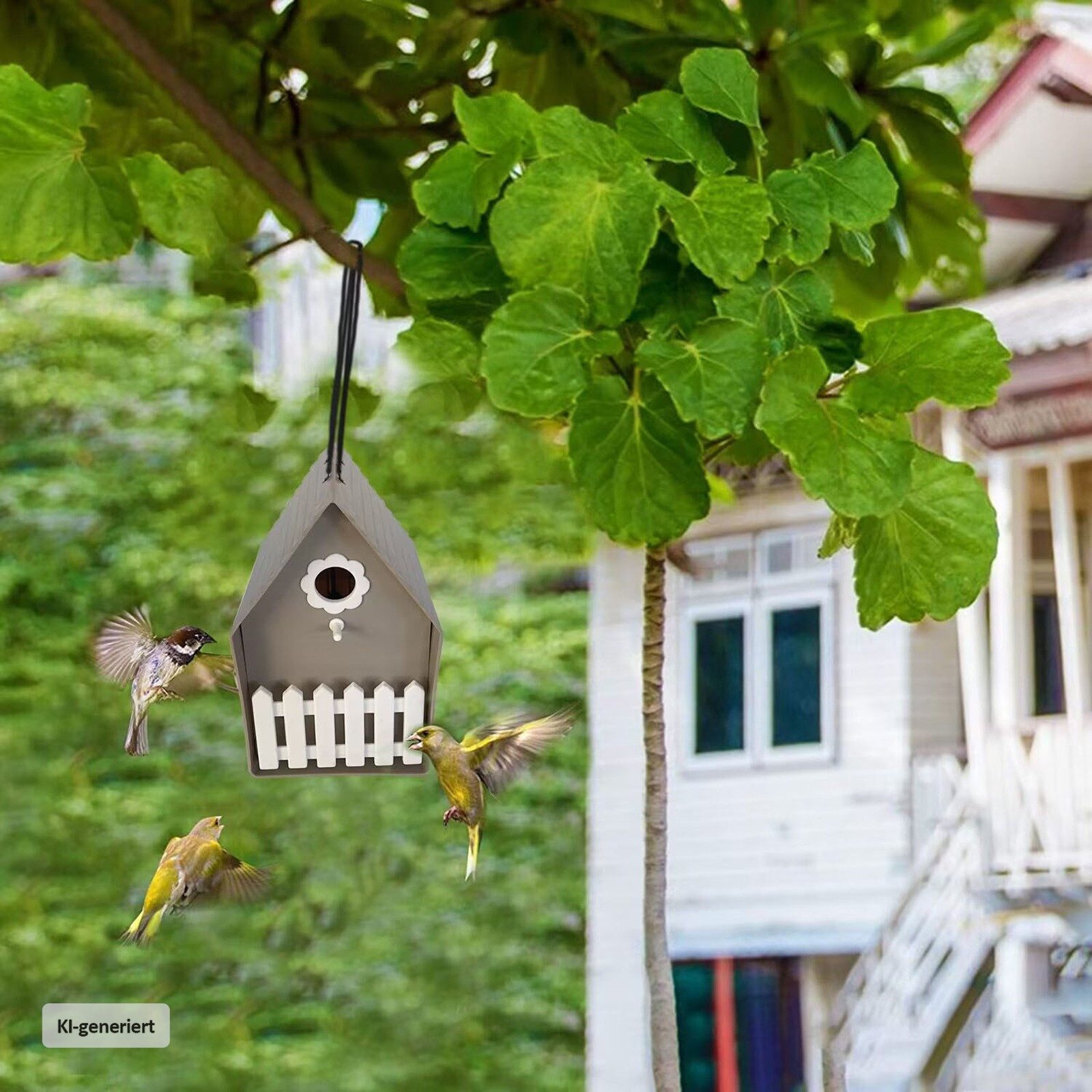 HTI-Living Vogelhaus Vogelhaus Nessa Grau, Nistkasten Kunststoff
