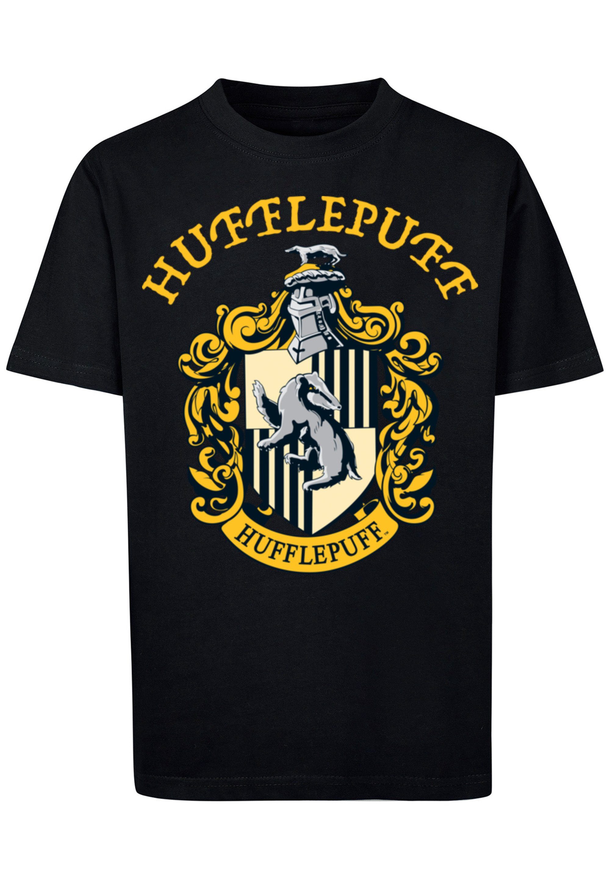 F4NT4STIC Kurzarmshirt Kinder Harry Potter Hufflepuff Crest with Kids Basic Tee (1-tlg) black