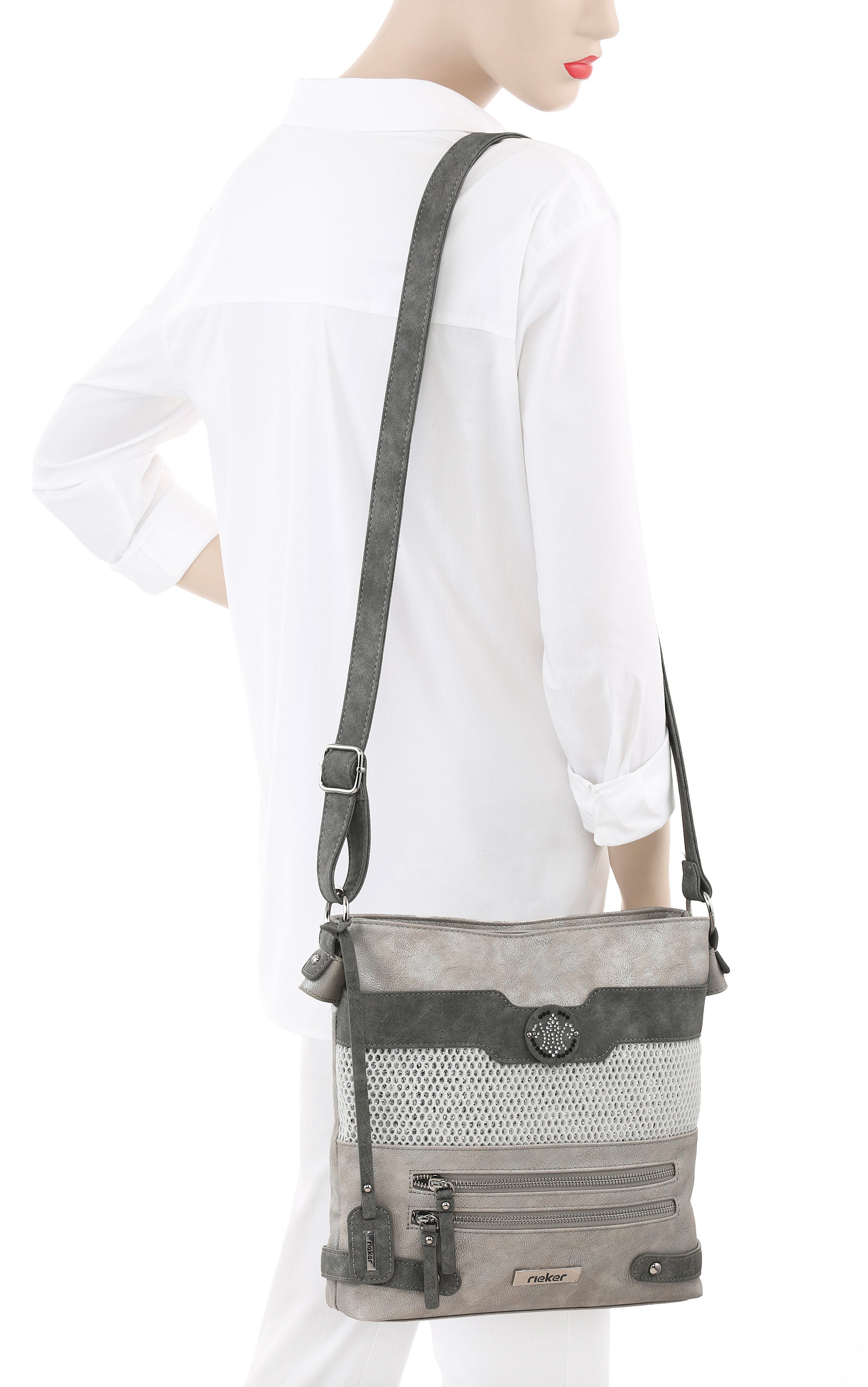 Rieker Umhängetasche, Schultertasche, Damen-Tasche mit praktischem Reißverschluss-Rückfach