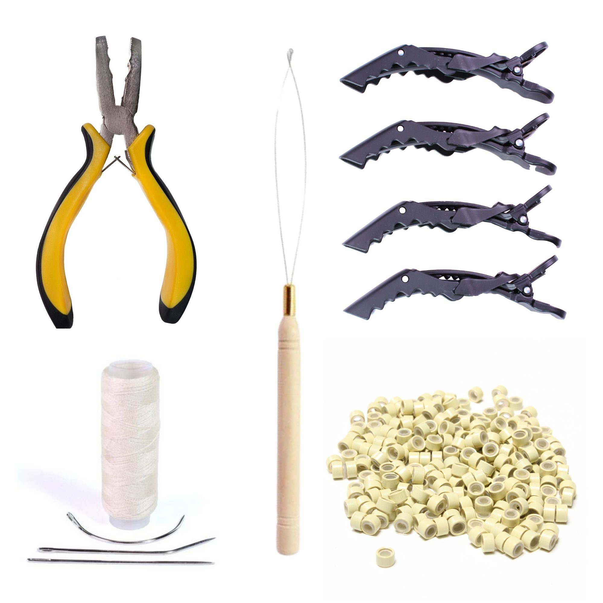 hair2heart Echthaar-Extension Tressen Starter Set Blond