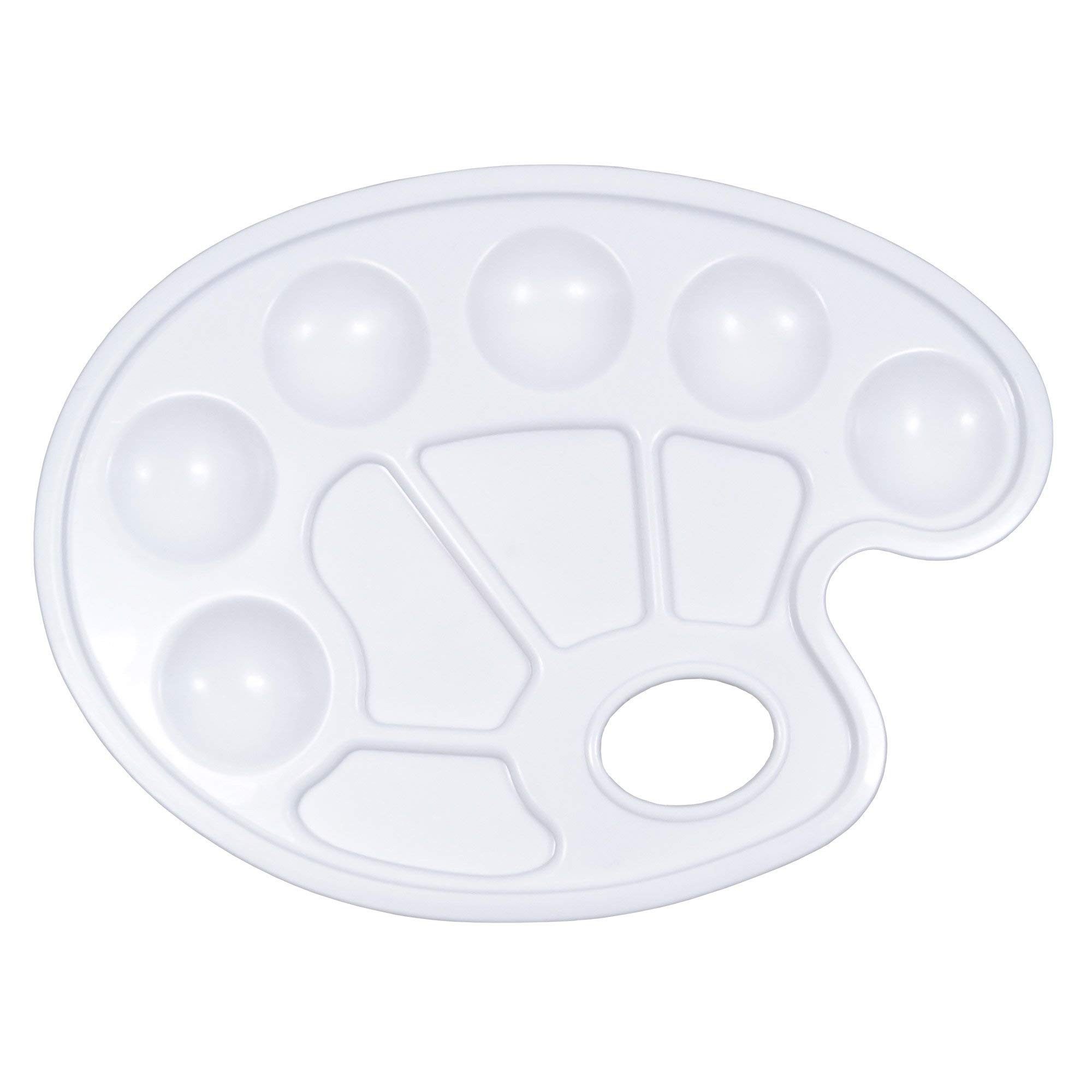 Artina Malpalette 5er Set Mischpaletten Farbmischpaletten mit Griffloch & 10 Farbmulden, Mal-Paletten für Acryl Wasserfarben & Öl Malerei 23,5cm x 17cm – Bild 3 von 5