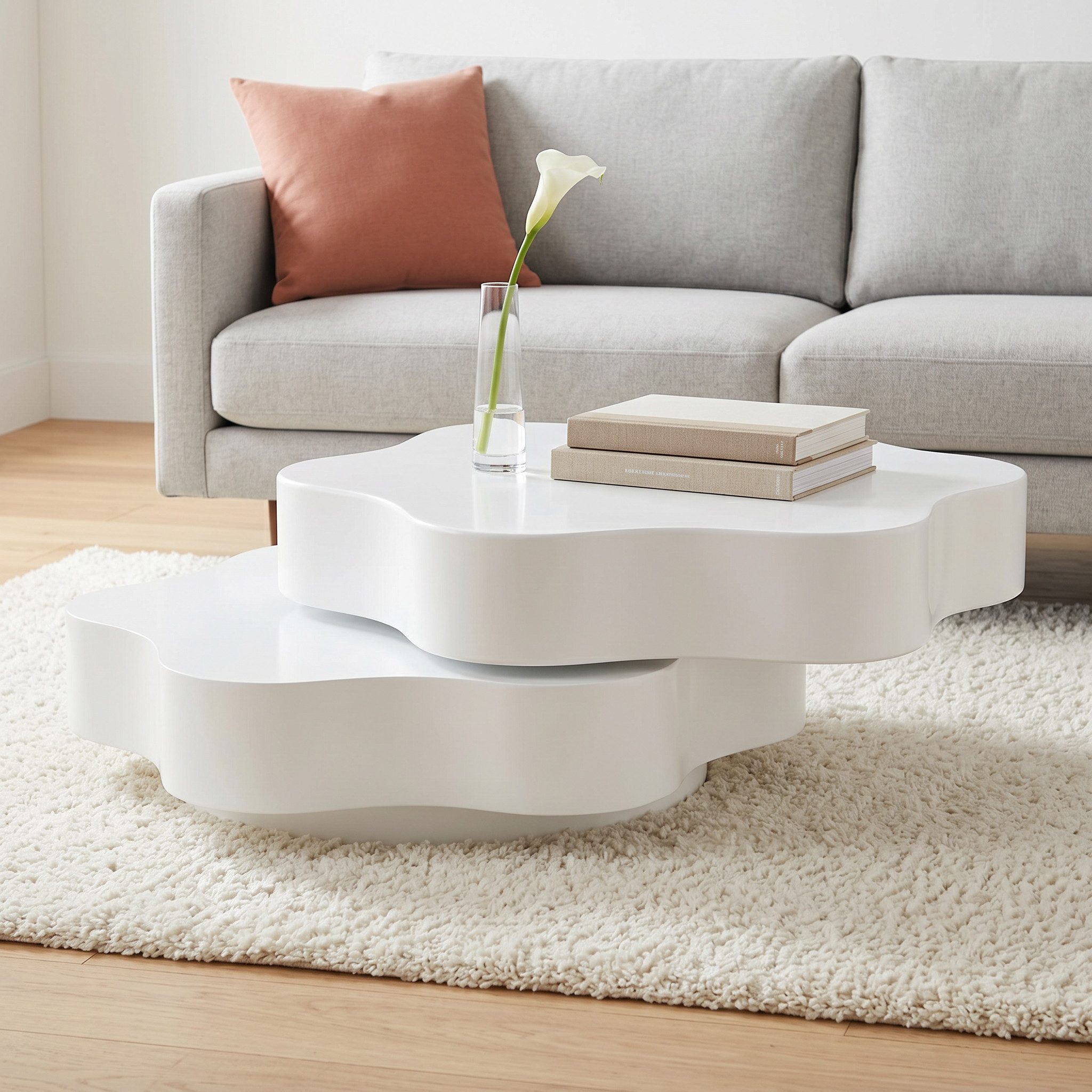 WILLIAMSPACE Couchtisch Couchtisch mit Drehfunktion, modernes Design in Wolkenform, Weiß