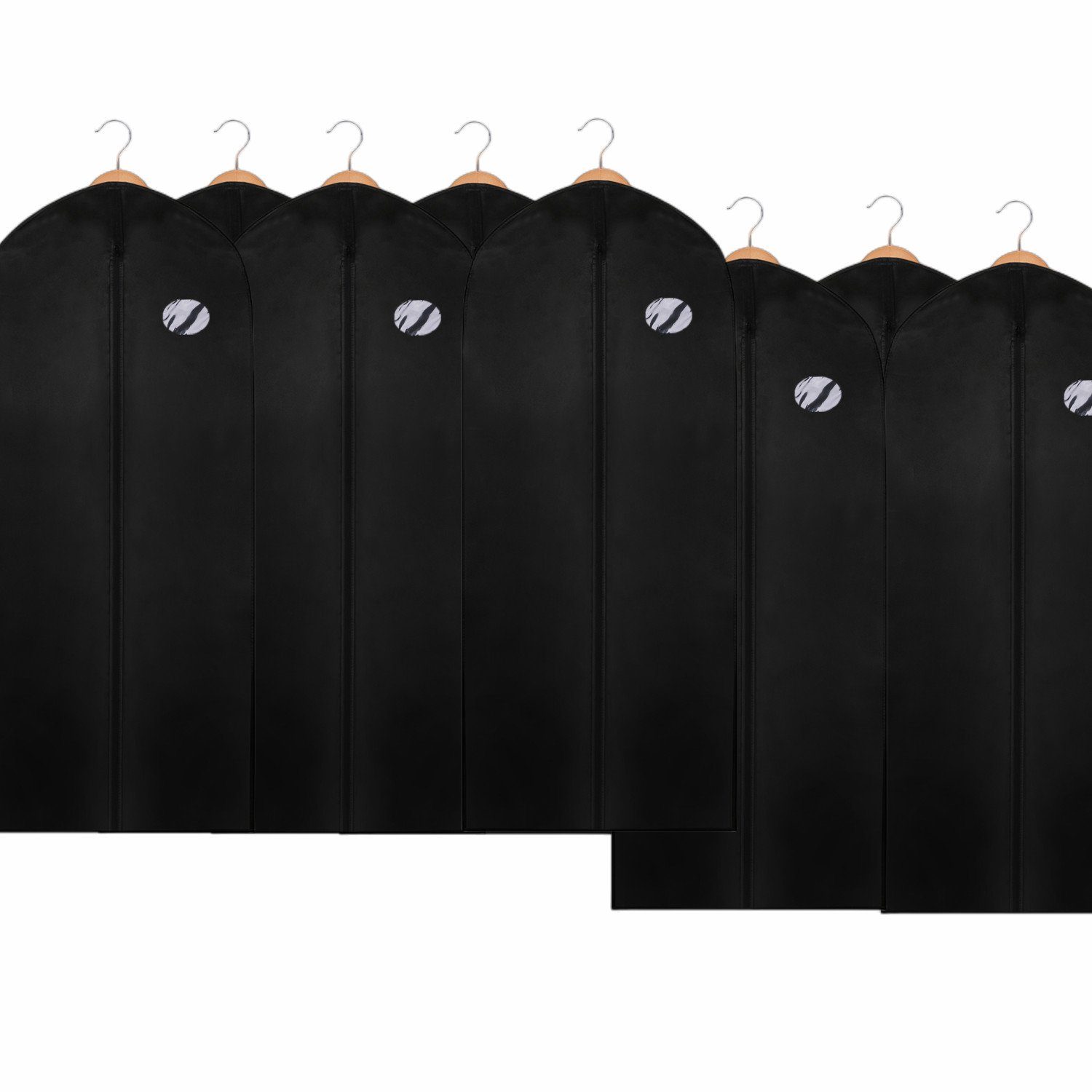 TolleTour Sitzsack 1-10St.Kleidersack Kleiderhülle 150x60cm Kleiderschutz Schwarz (10 St)