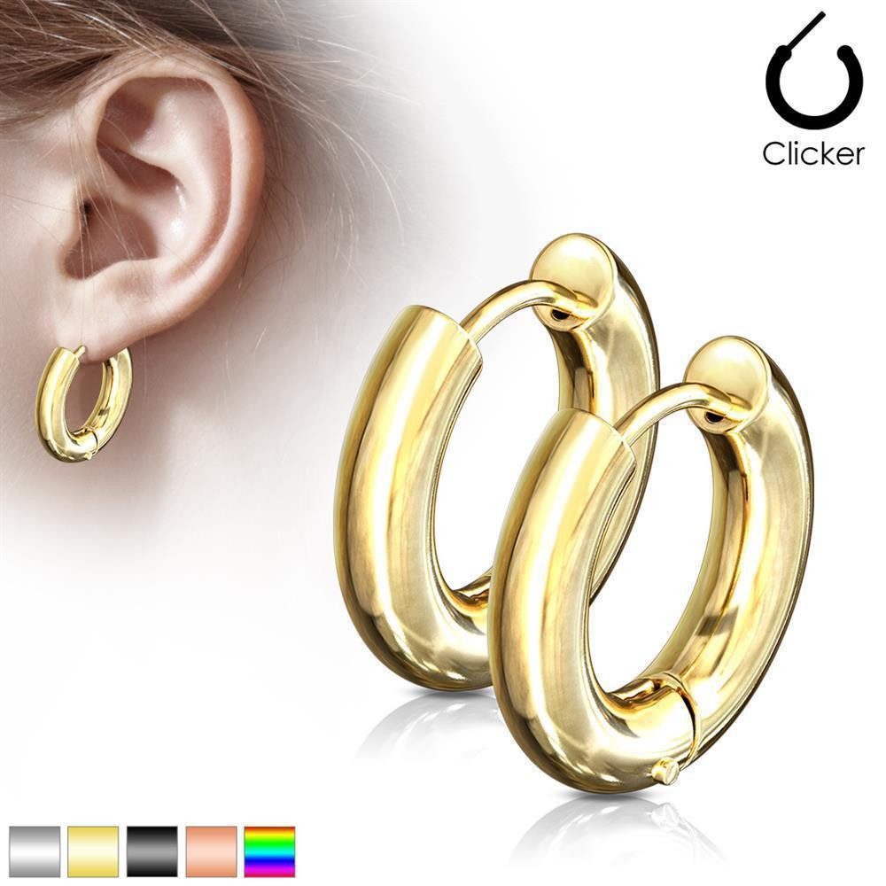 BUNGSA Creolen-Set Creolen Klappverschluss 25mm aus Edelstahl Unisex regenbogenfarben (1 Paar (2 Stück), 2-tlg), Ohrschmuck Ohrringe