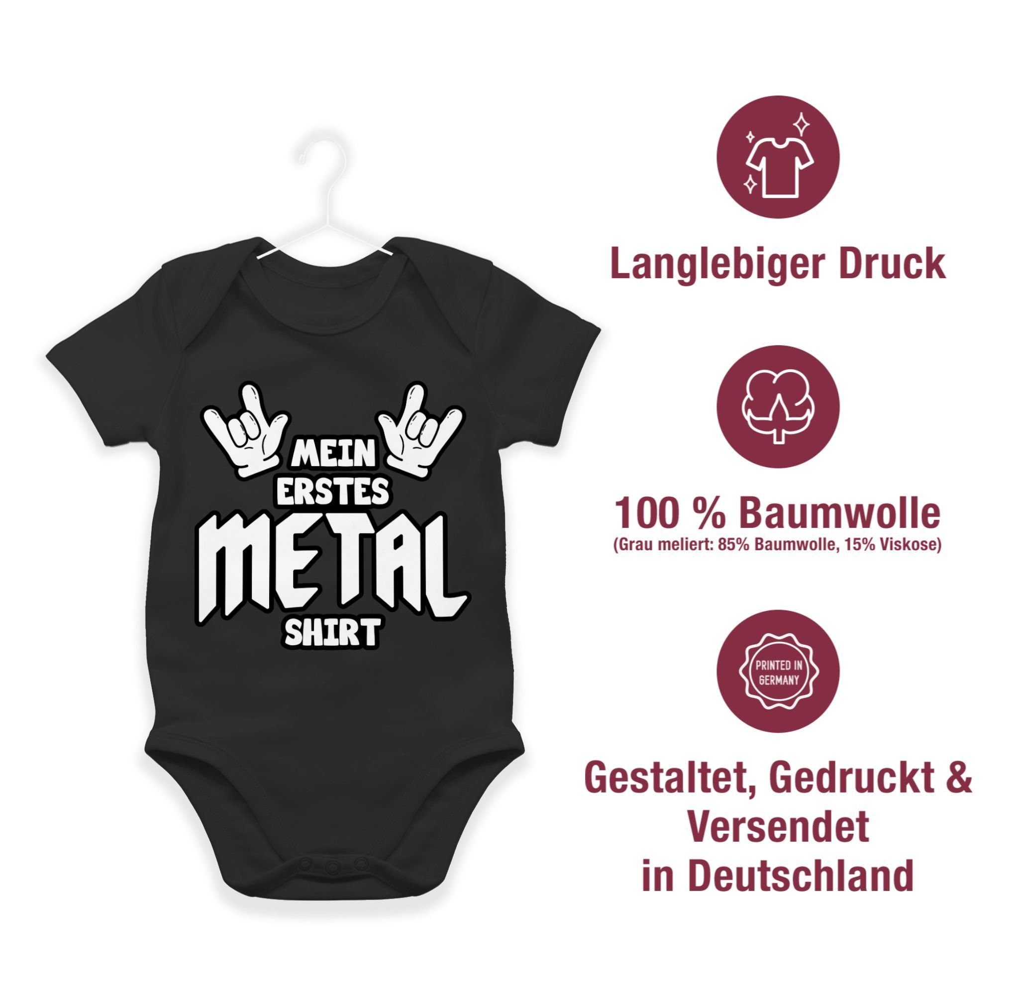 Shirtracer Shirtbody Mein erstes Metal Shirt Comic Sprüche Baby