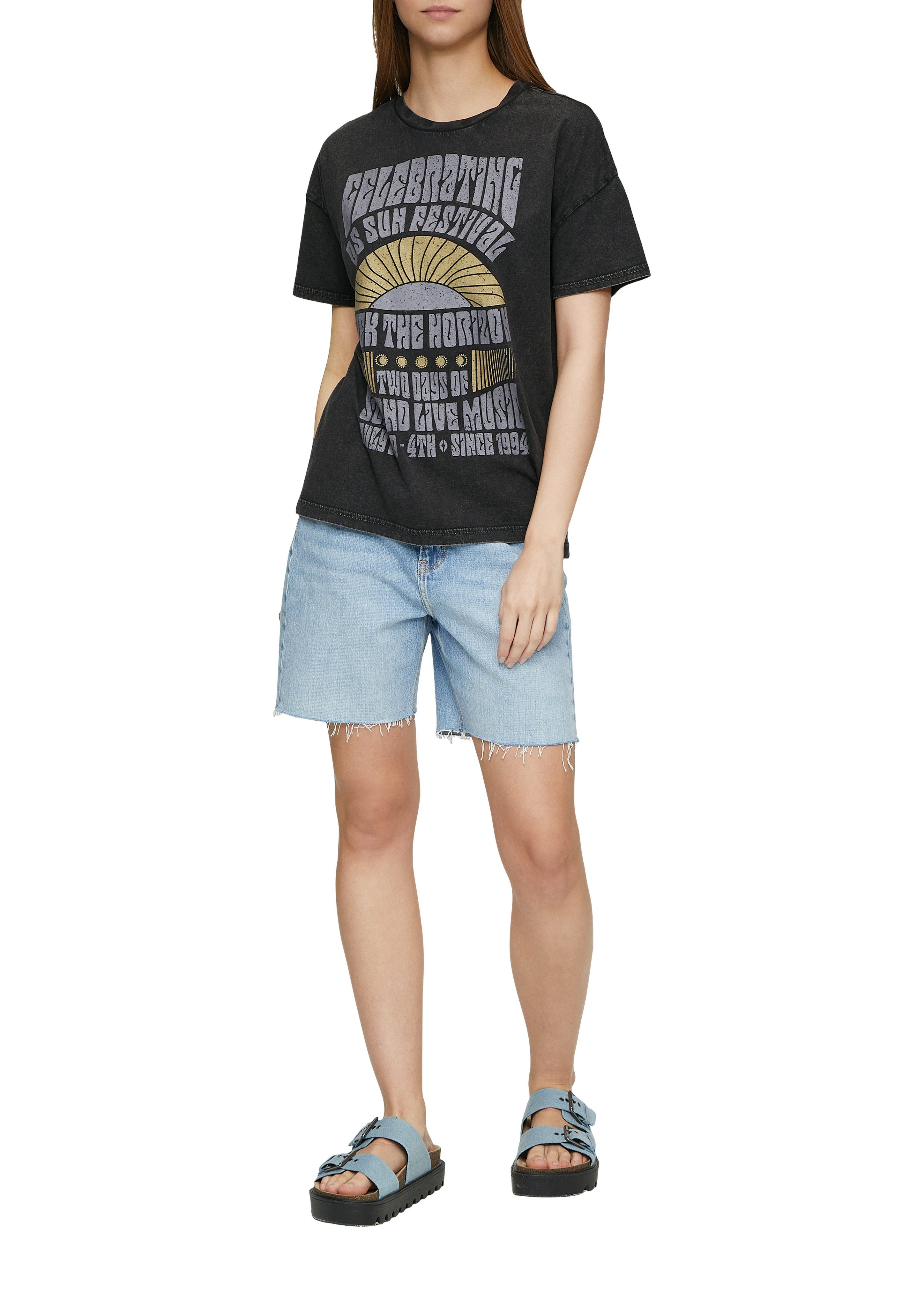 QS Oversize-Shirt im Vintage-Look und mit günstig online kaufen