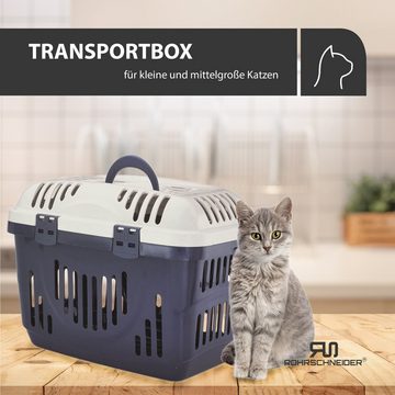 Rohrschneider Tiertransportbox Katzen Transportbox mit Griff Tierbox Katzenbox groß