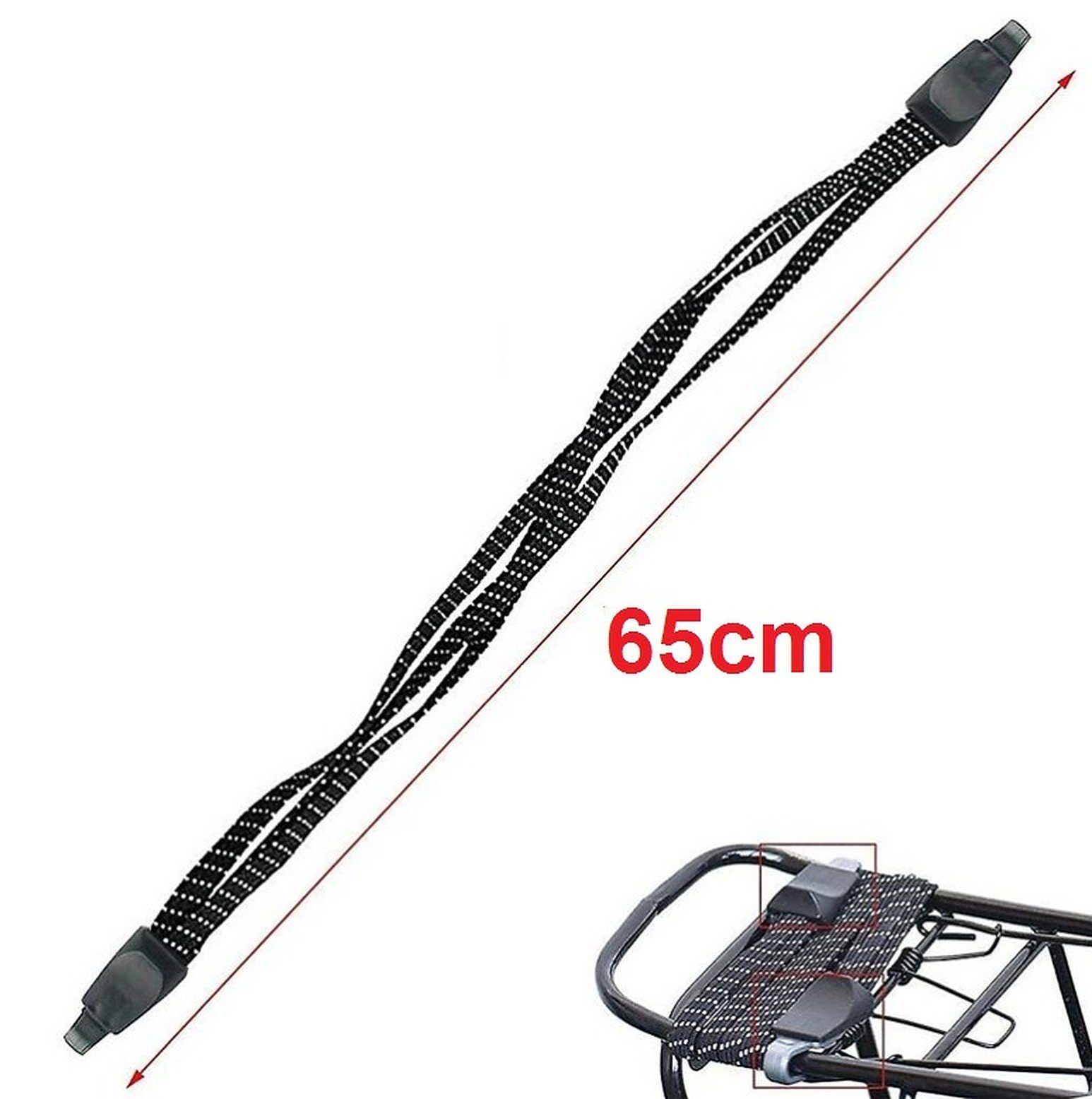 BAYLI Fahrrad-Gepäckträger 2er Set 65cm Fahrrad Gepäckspanner, Spanngurt Gepäckträger, Fahrradt