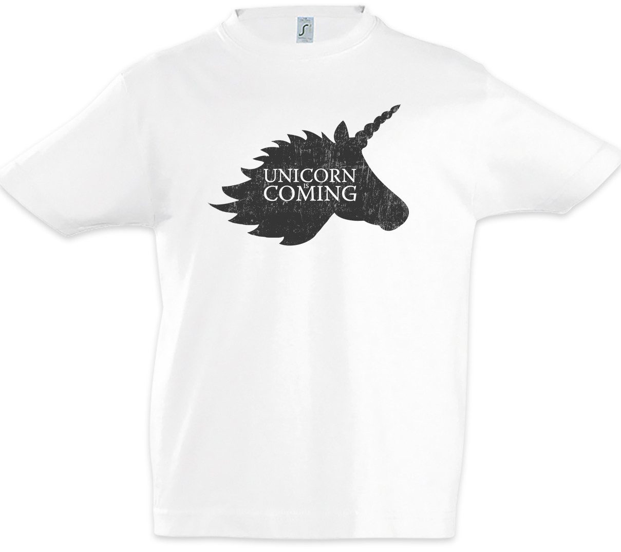 Print-Shirt Unicorn Is Coming Kinder T-Shirt Fun Game of Swords Haus Häuser