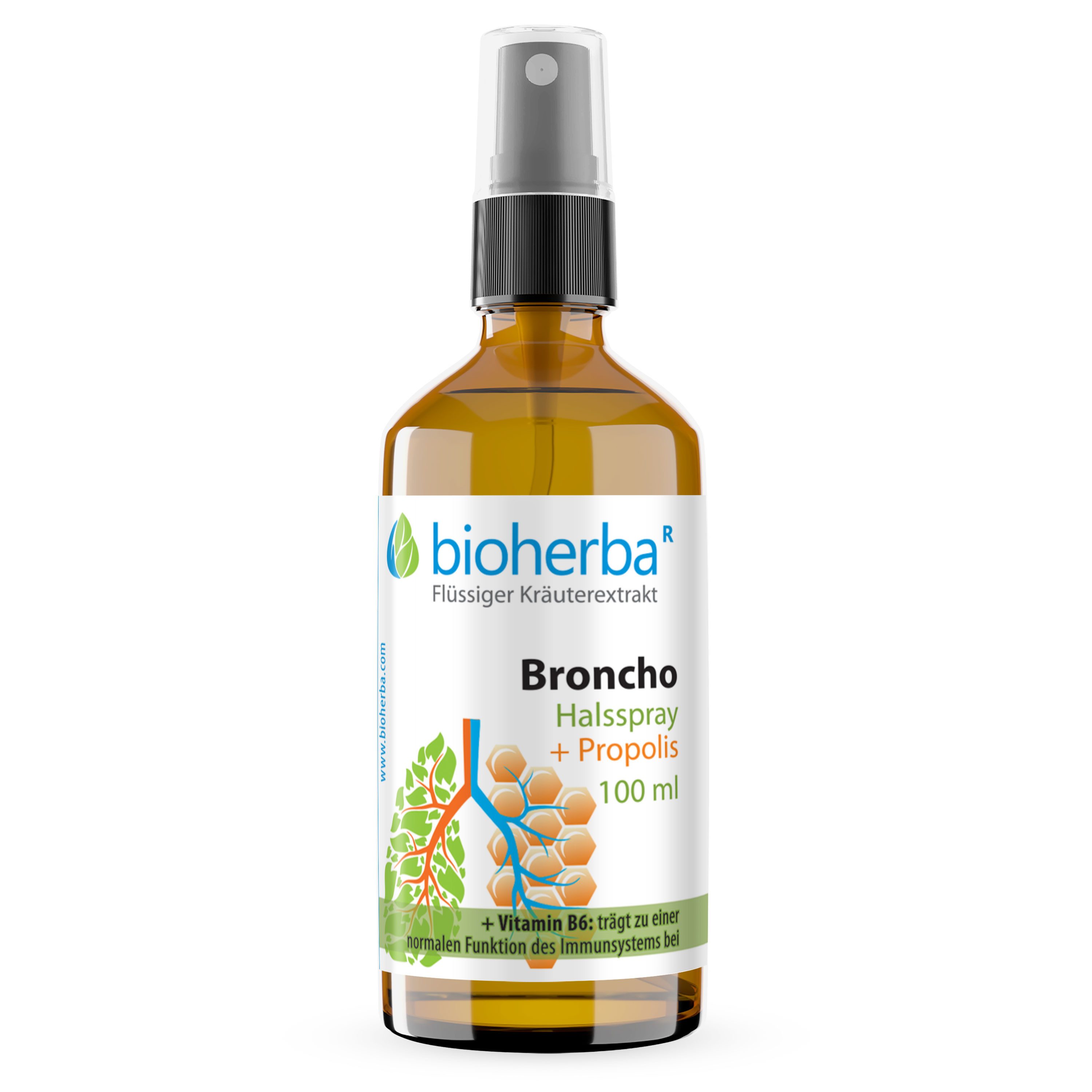 BIOHERBA R Bioherba Halsspray Broncho mit Propolis Extrakt 100 ml TINKTUREN, 50 ml