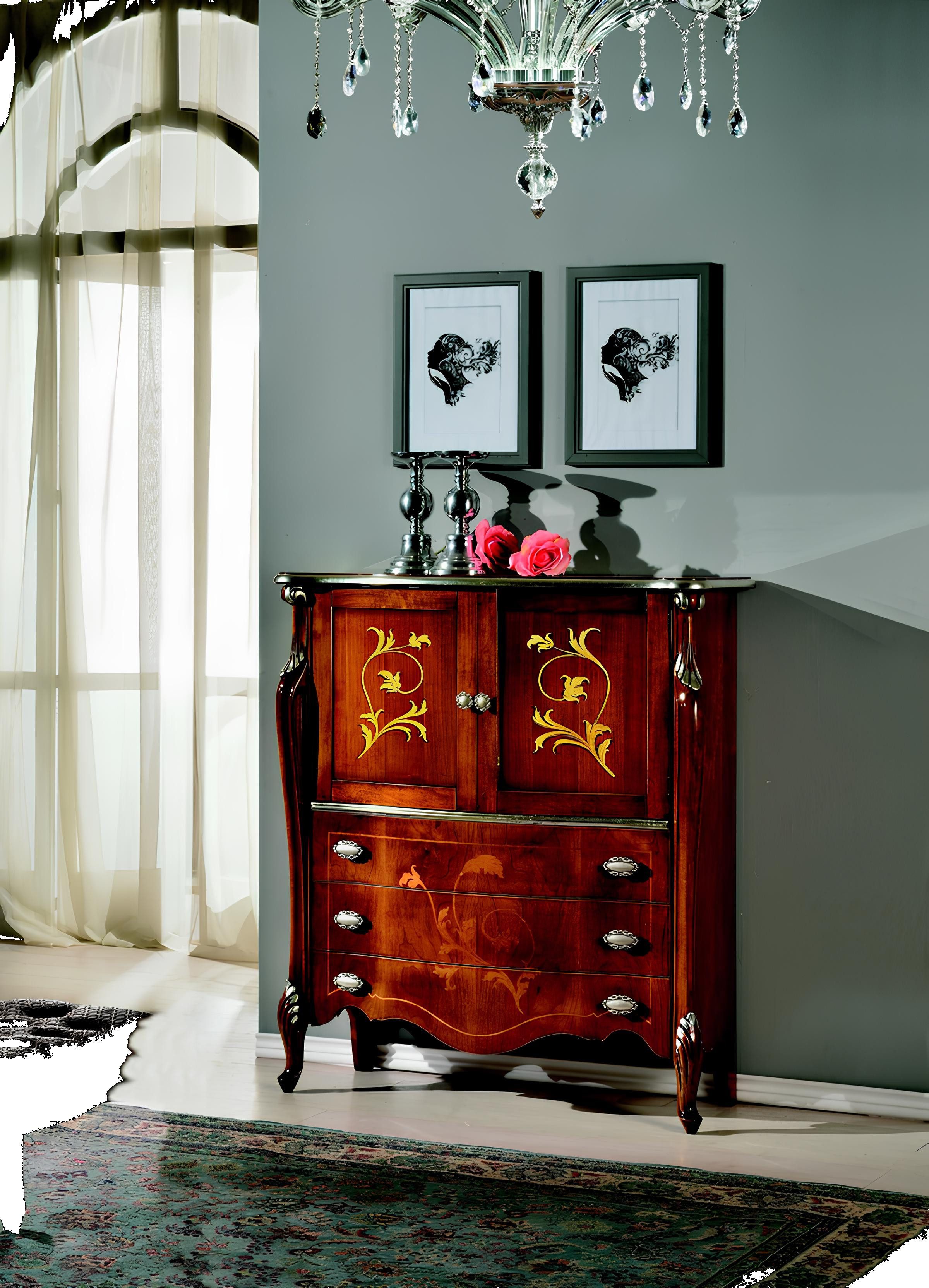 Xlmoebel Kommode Italienischer Barock-Schrank aus Holz mit edlen Verzierungen (1 St., Kommode-5461/P), Hergestellt in Europa