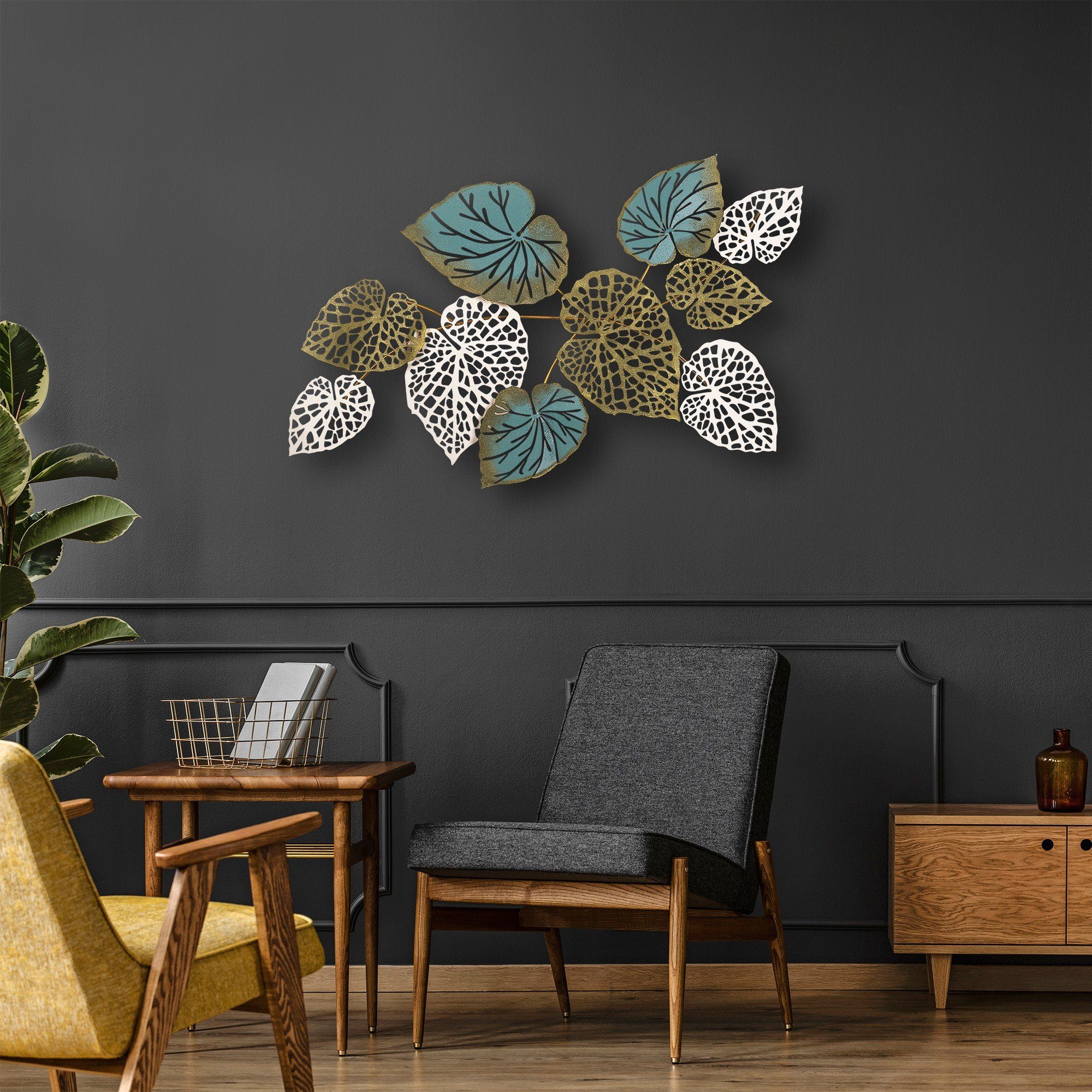 Wanddekoobjekt 100% METAL,Size: 127 x 67 x 7 cm U1128