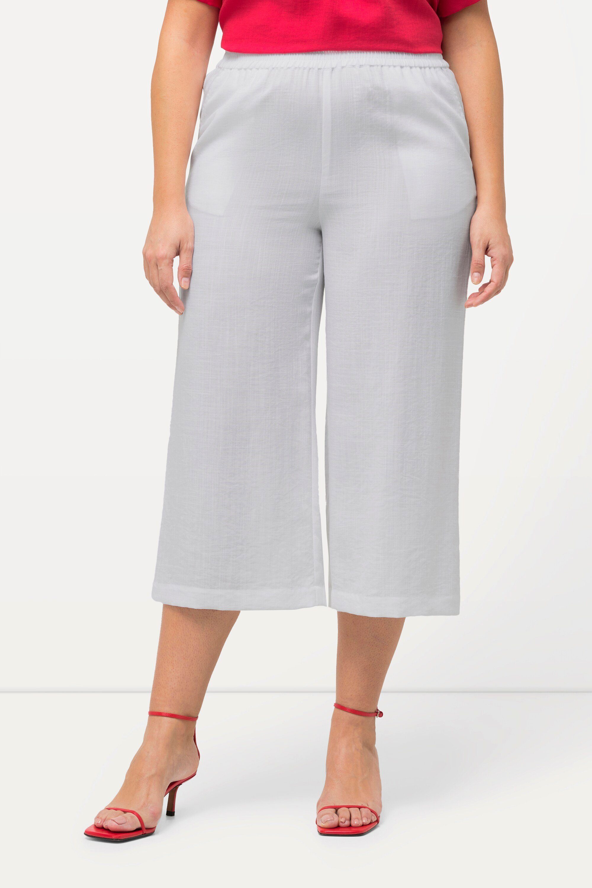 Ulla Popken Culotte Culotte wadenlang weites Bein Elastikbund